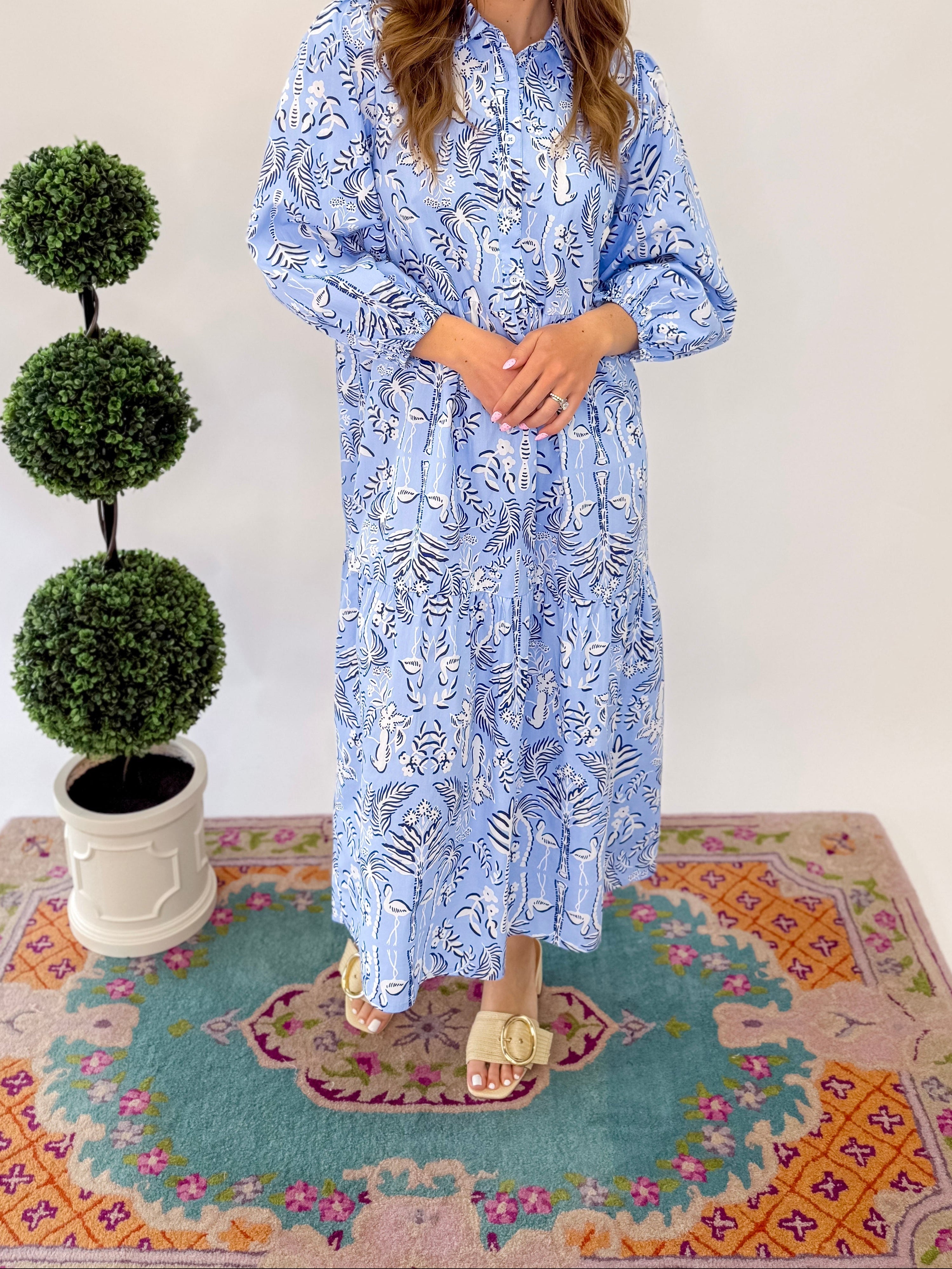 [Mud Pie] Booker Midi Dress - Blue