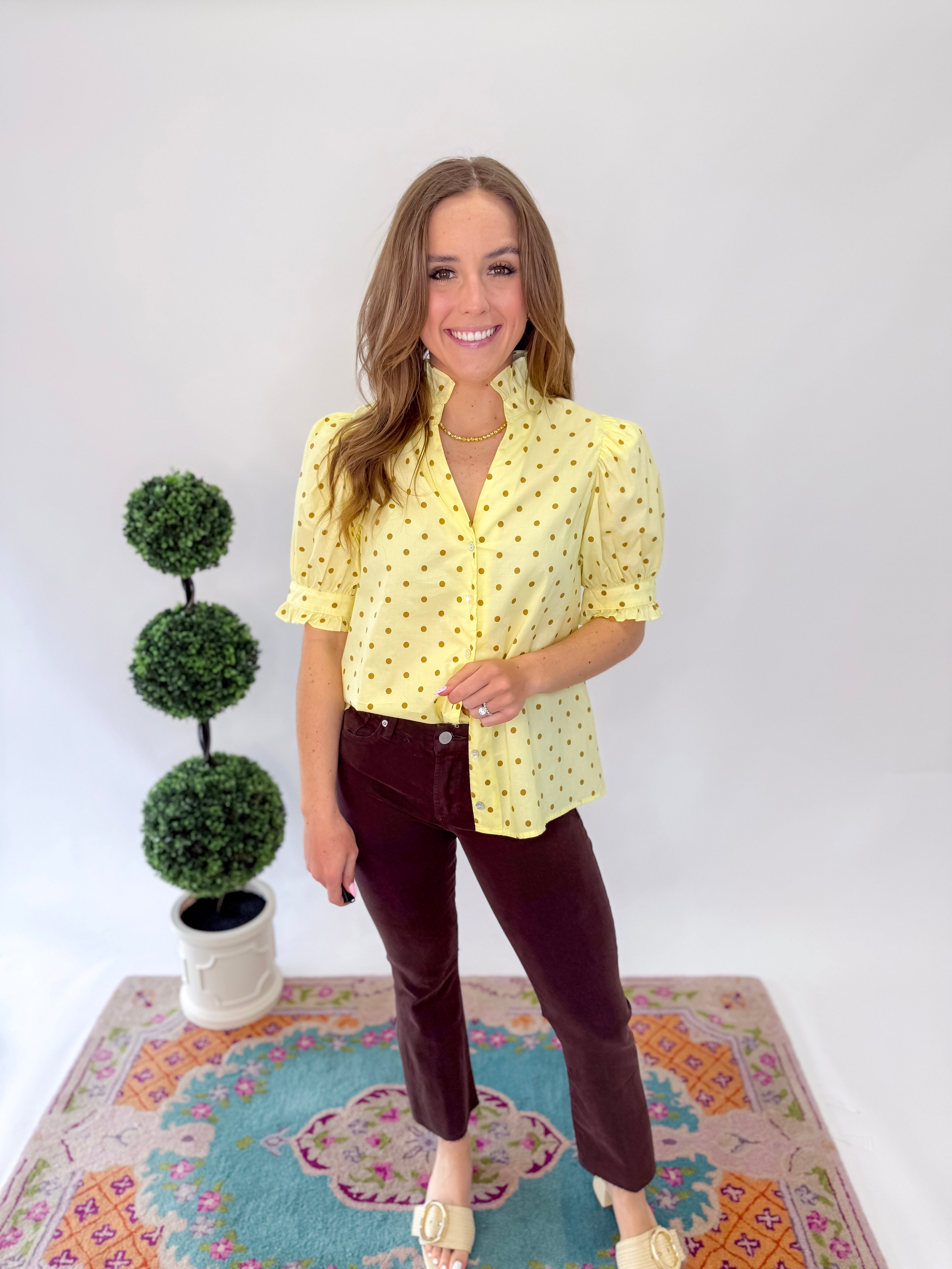 ButterCup Baby Puff Sleeve Blouse - Lemon