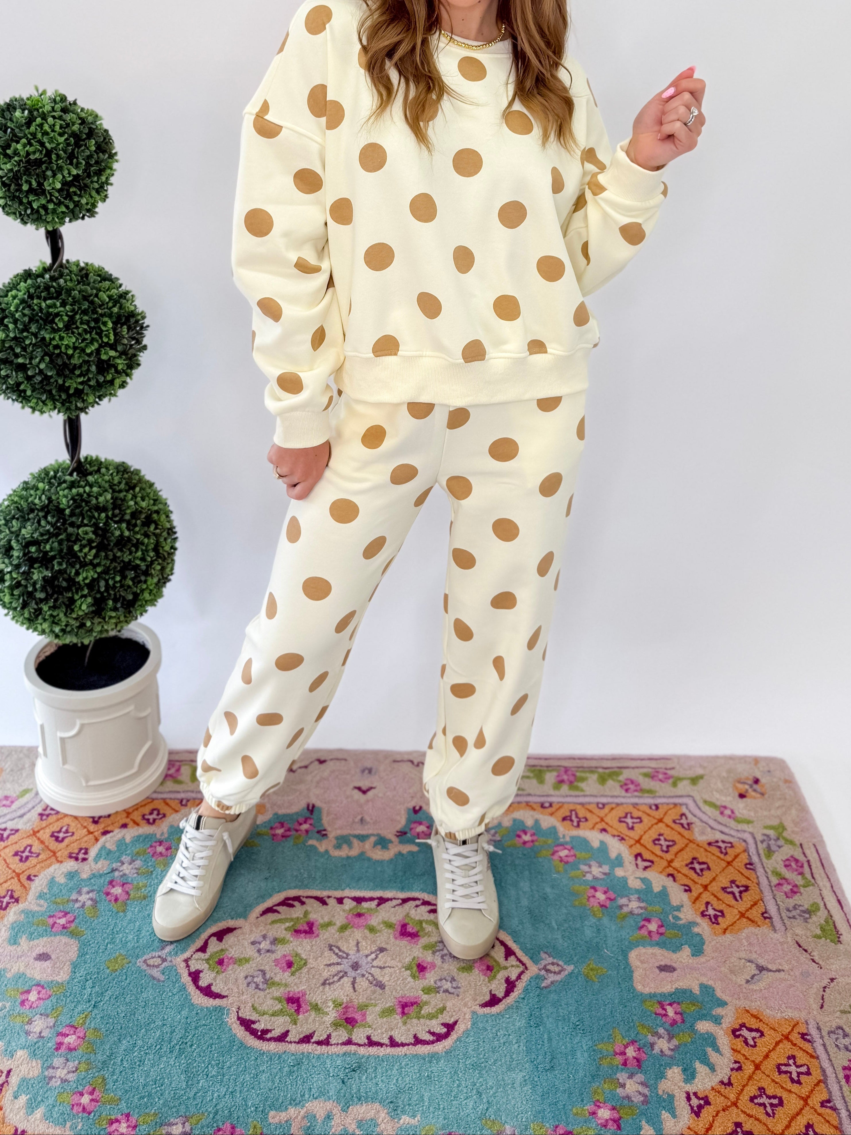 Blaire Polka Dot Crew Neck Sweatshirt