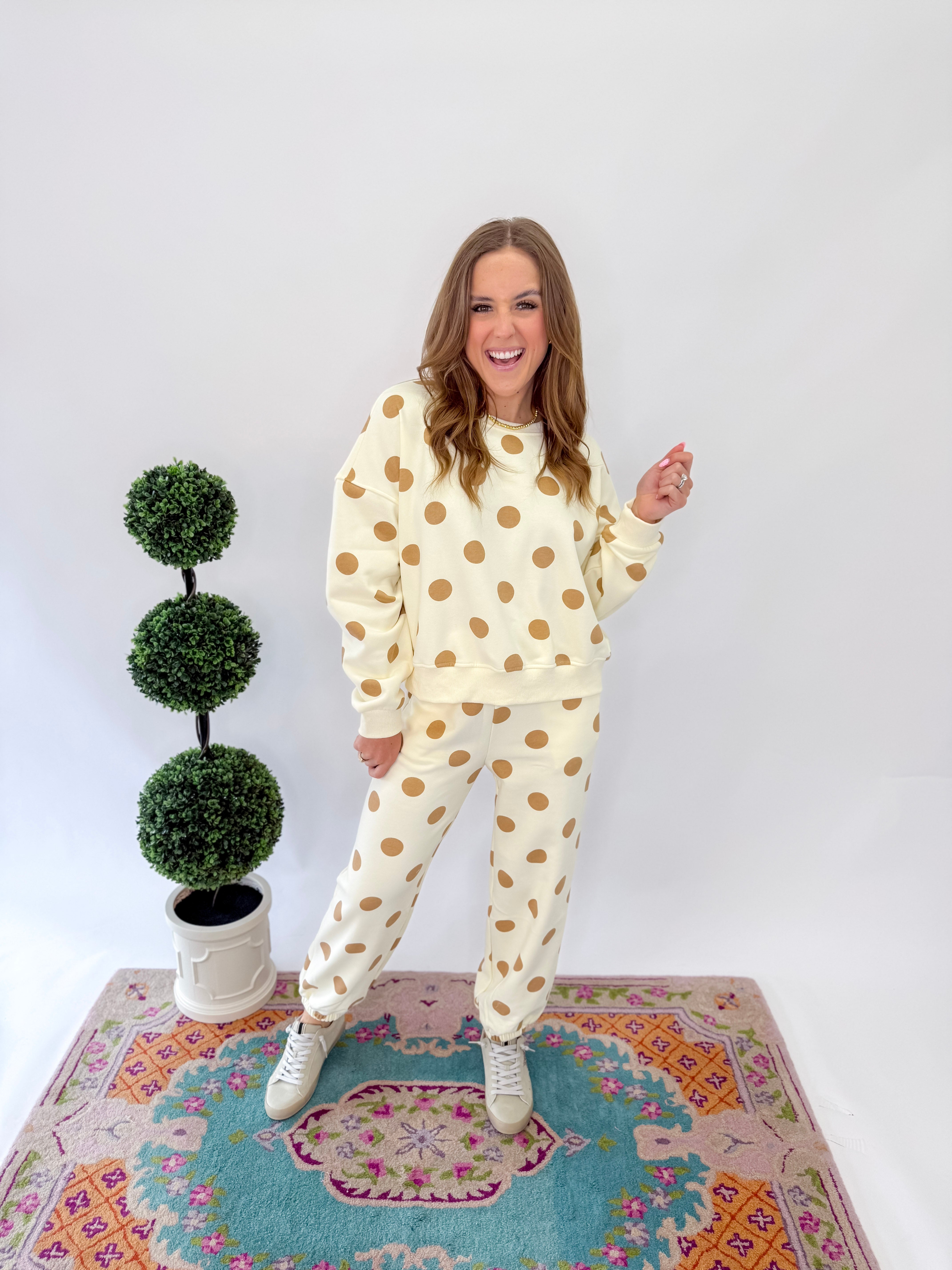 Blaire Polka Dot Crew Neck Sweatshirt