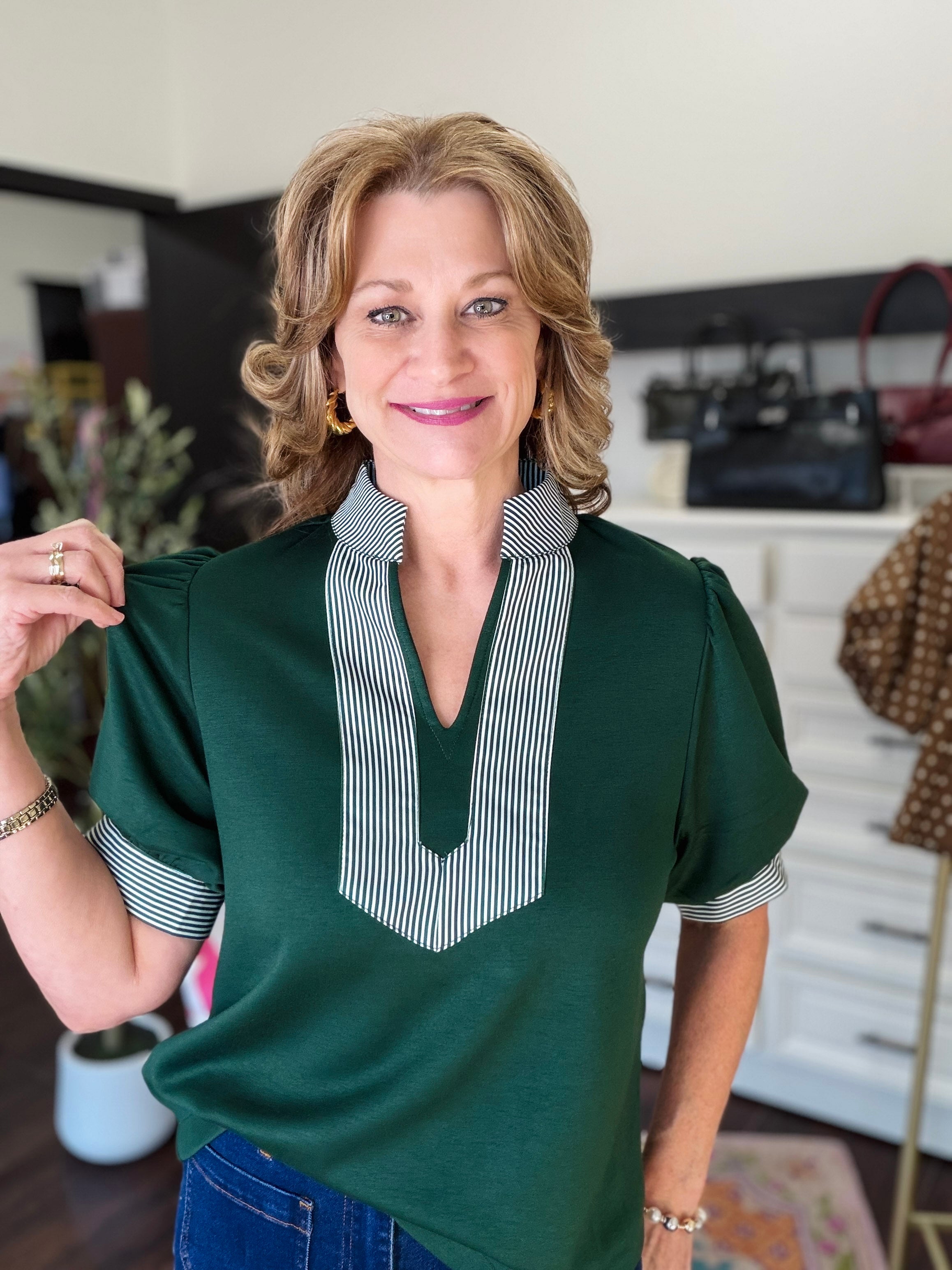Hunter Green Blouse
