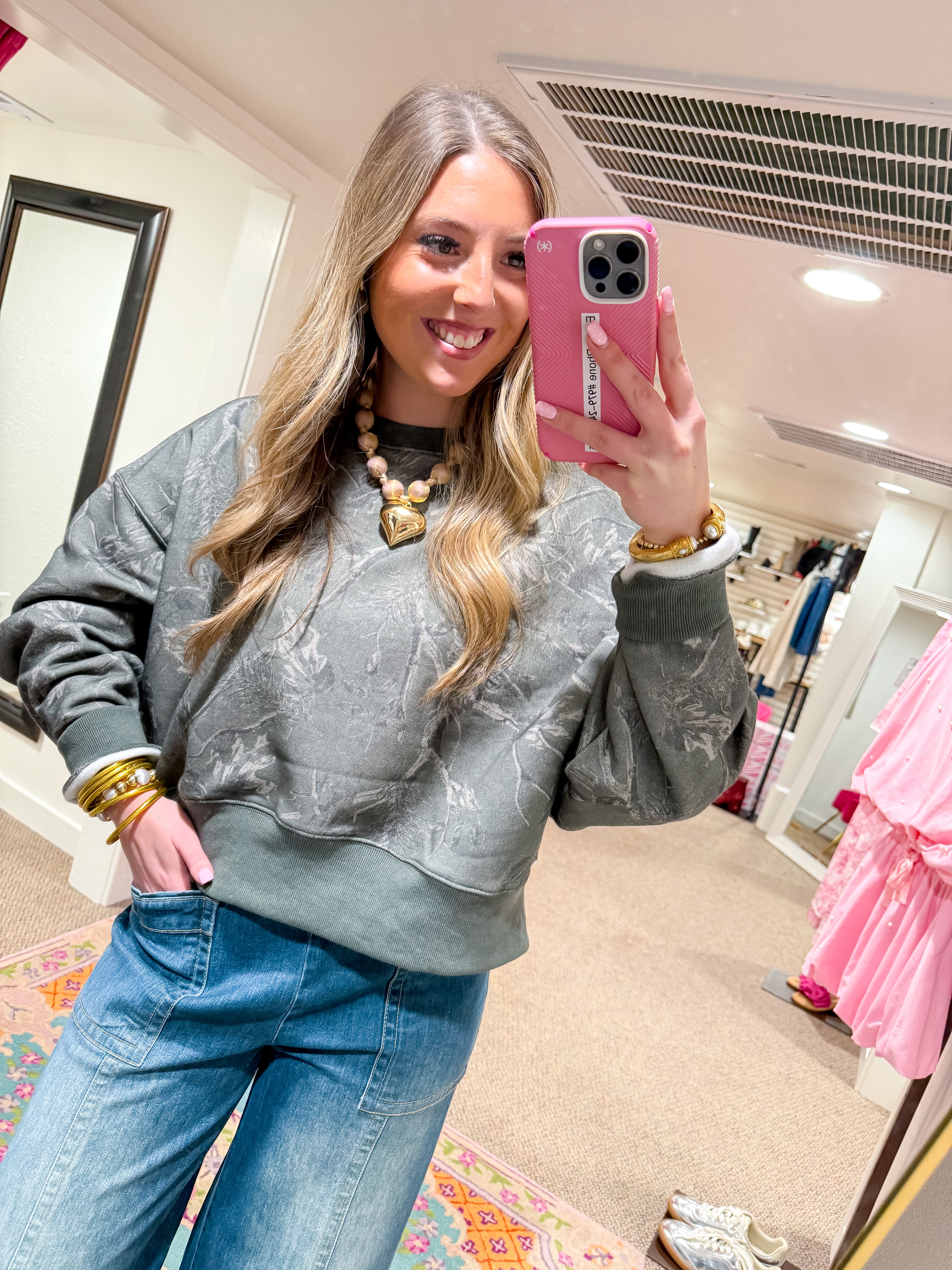 Woodland Camo Sweatshirt -Olive