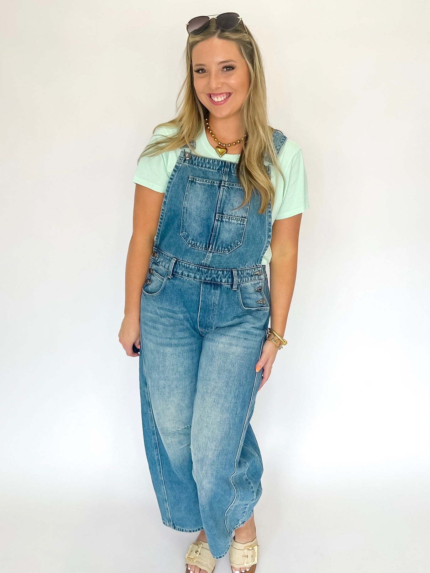 The Darcy Denim Barrel Overalls