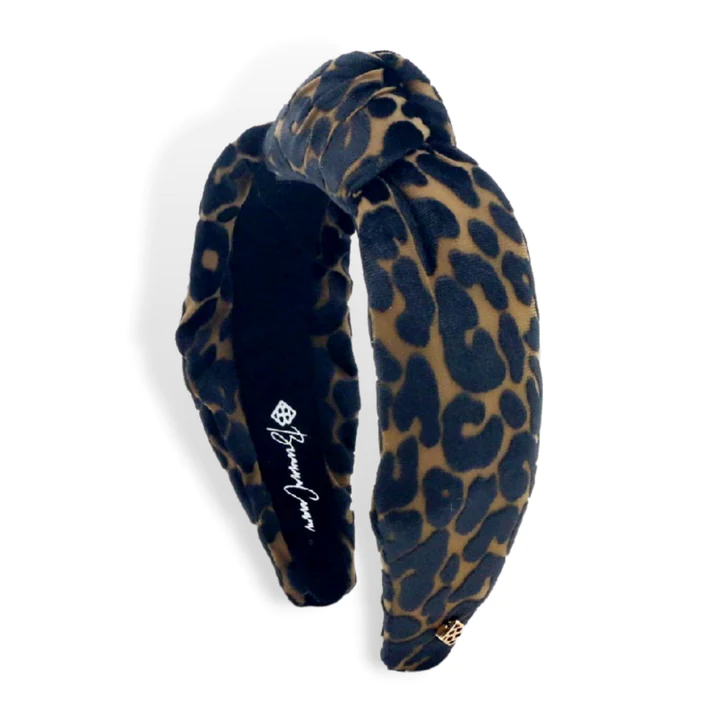 Black & Tan Velvet Leopard Print Headband