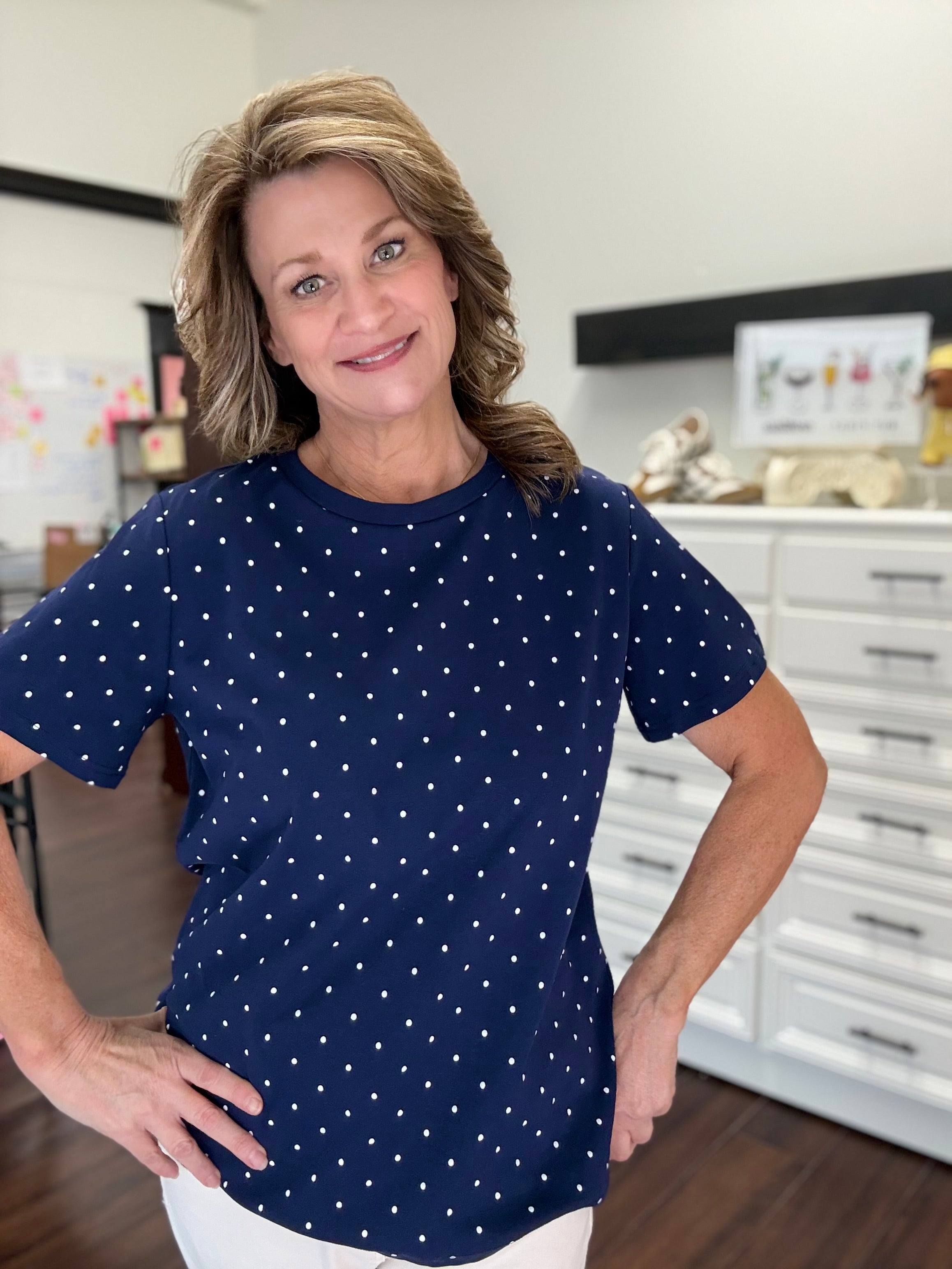 Perfect Polka Dot Navy Tee