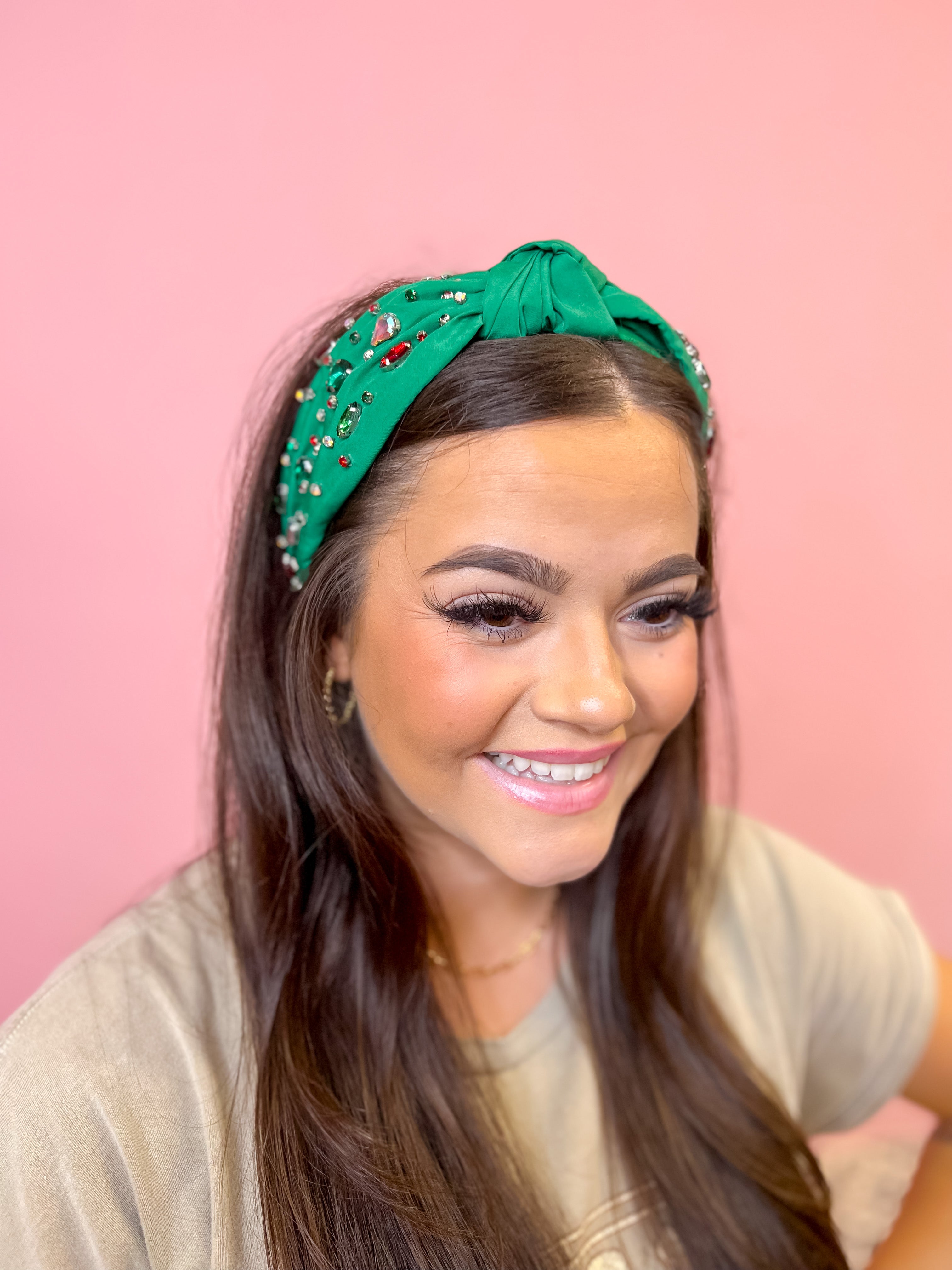 Jovie Jeweled Headband-Green