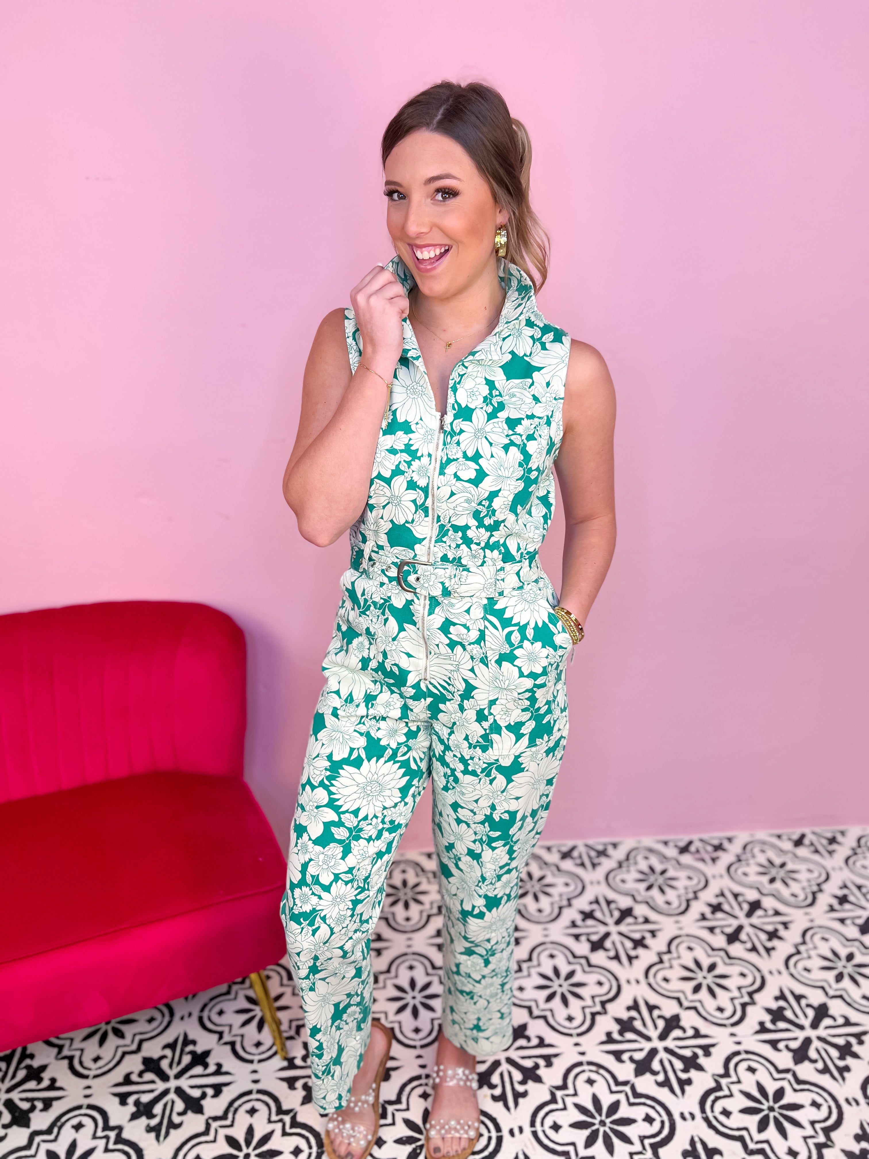 [Skies Are Blue] May Flowers Floral Jumpsuit