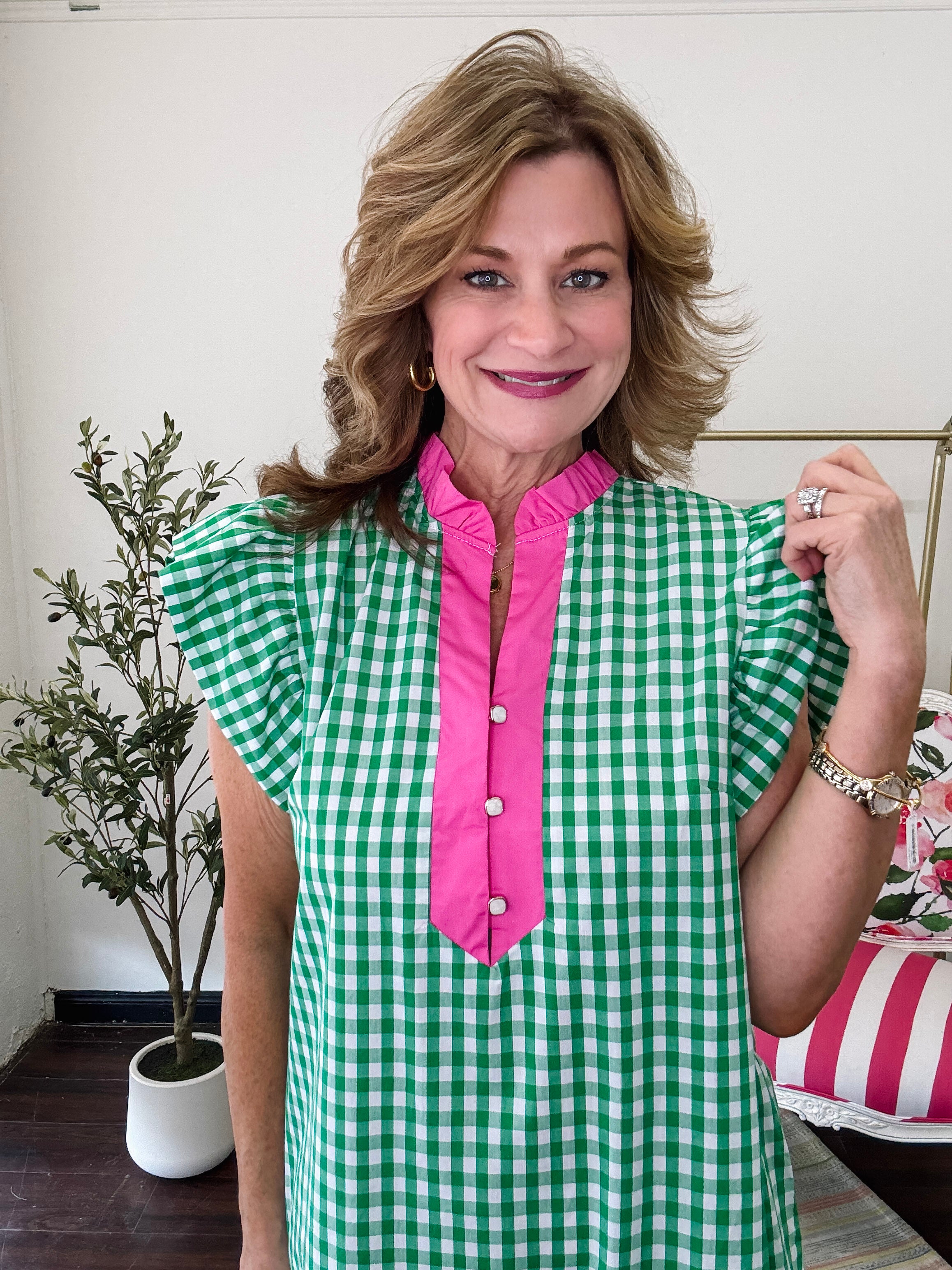 Southern Picnic Midi Dress - Green
