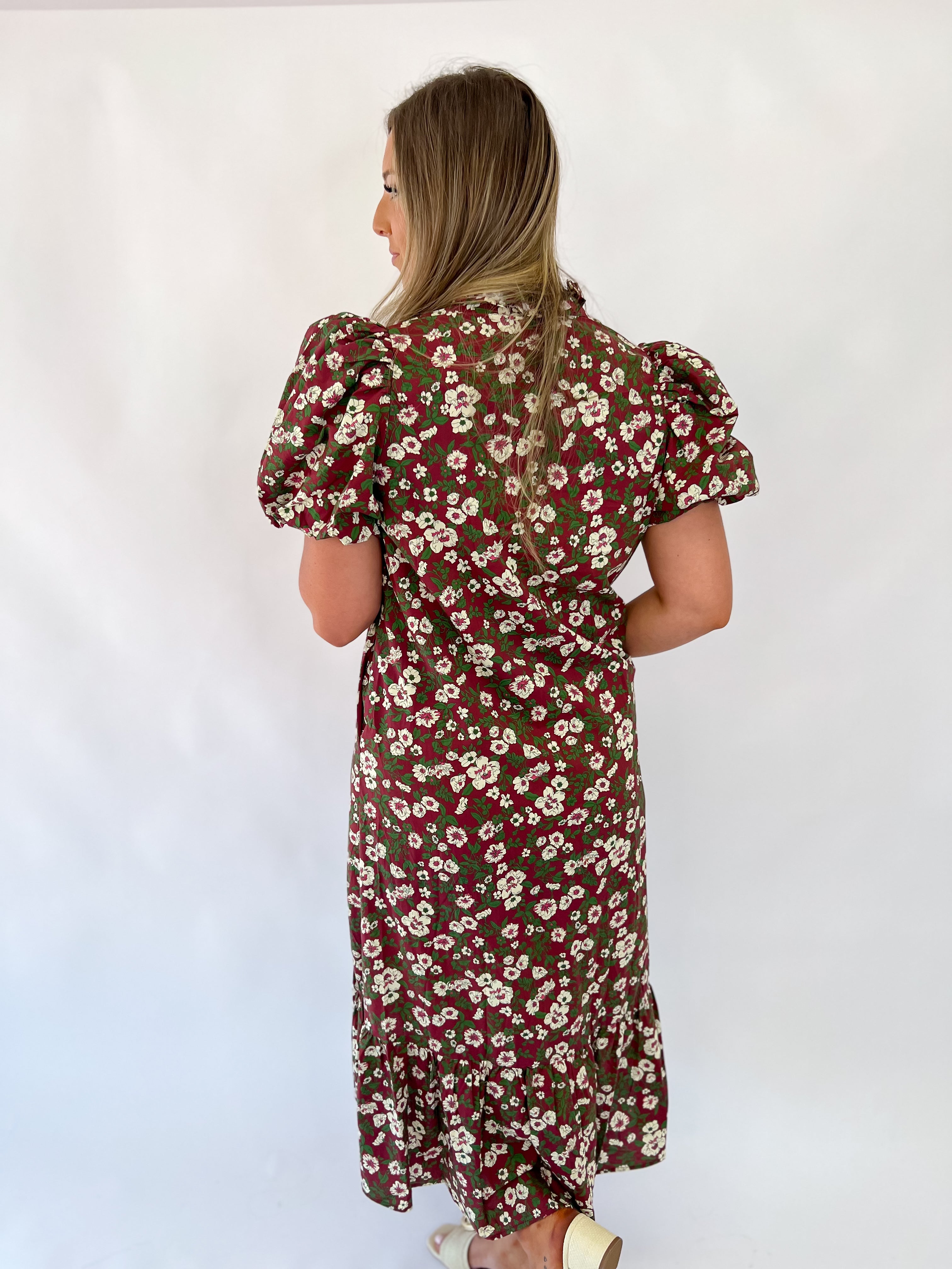 Floral and Vine Midi Dress
