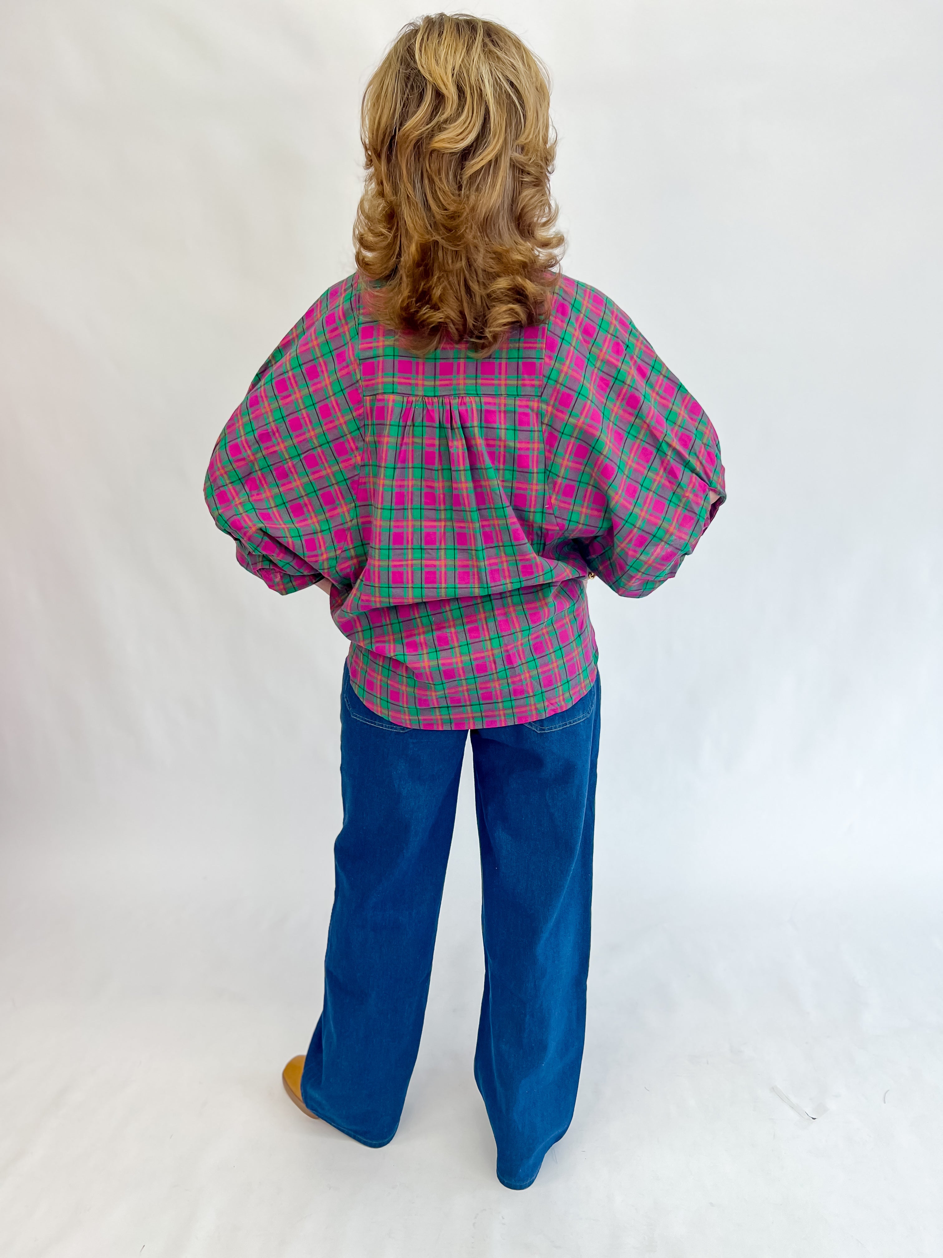 [Entro] Plaid Wonderer Button Up Top