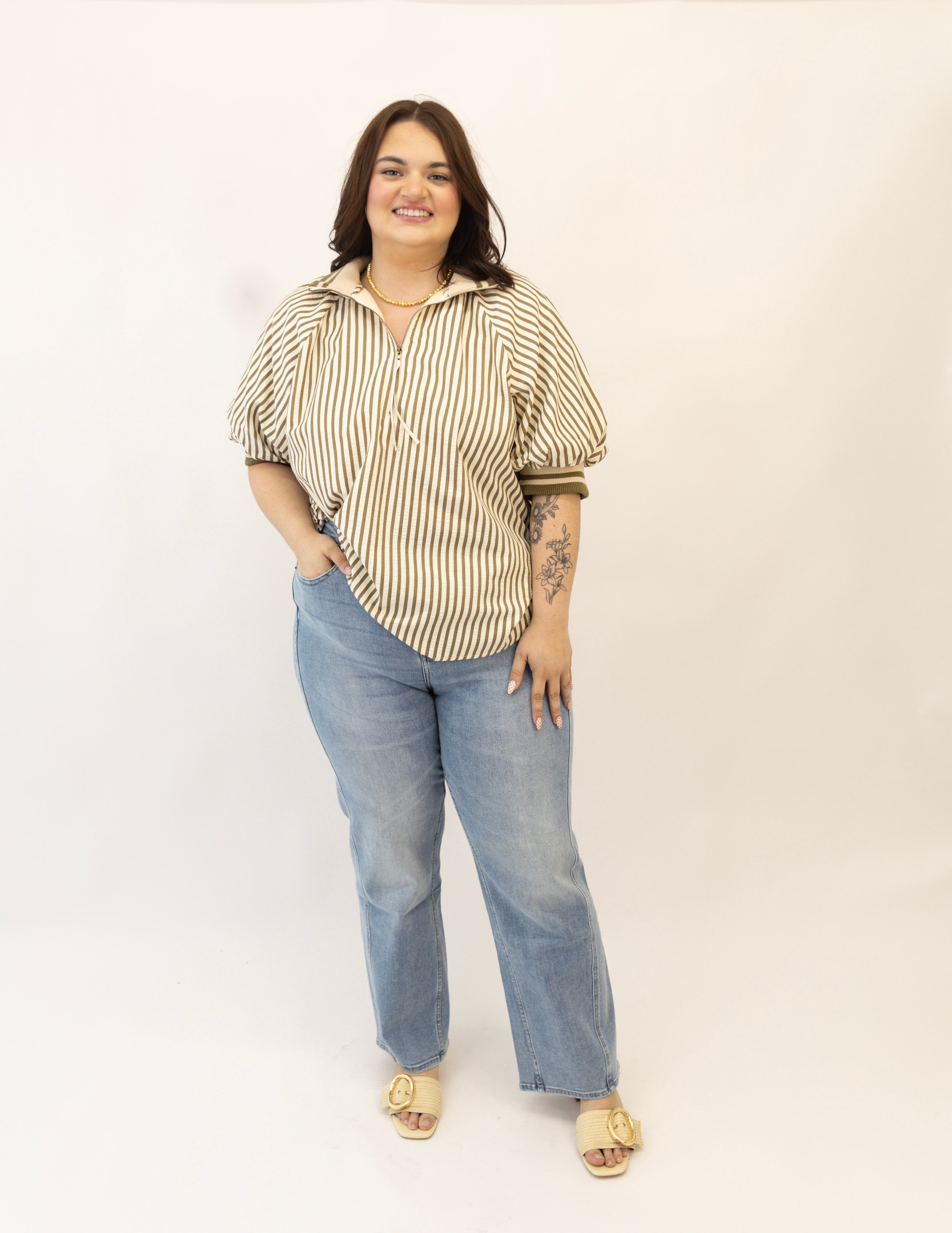 Fall Stroll Striped Top-Plus