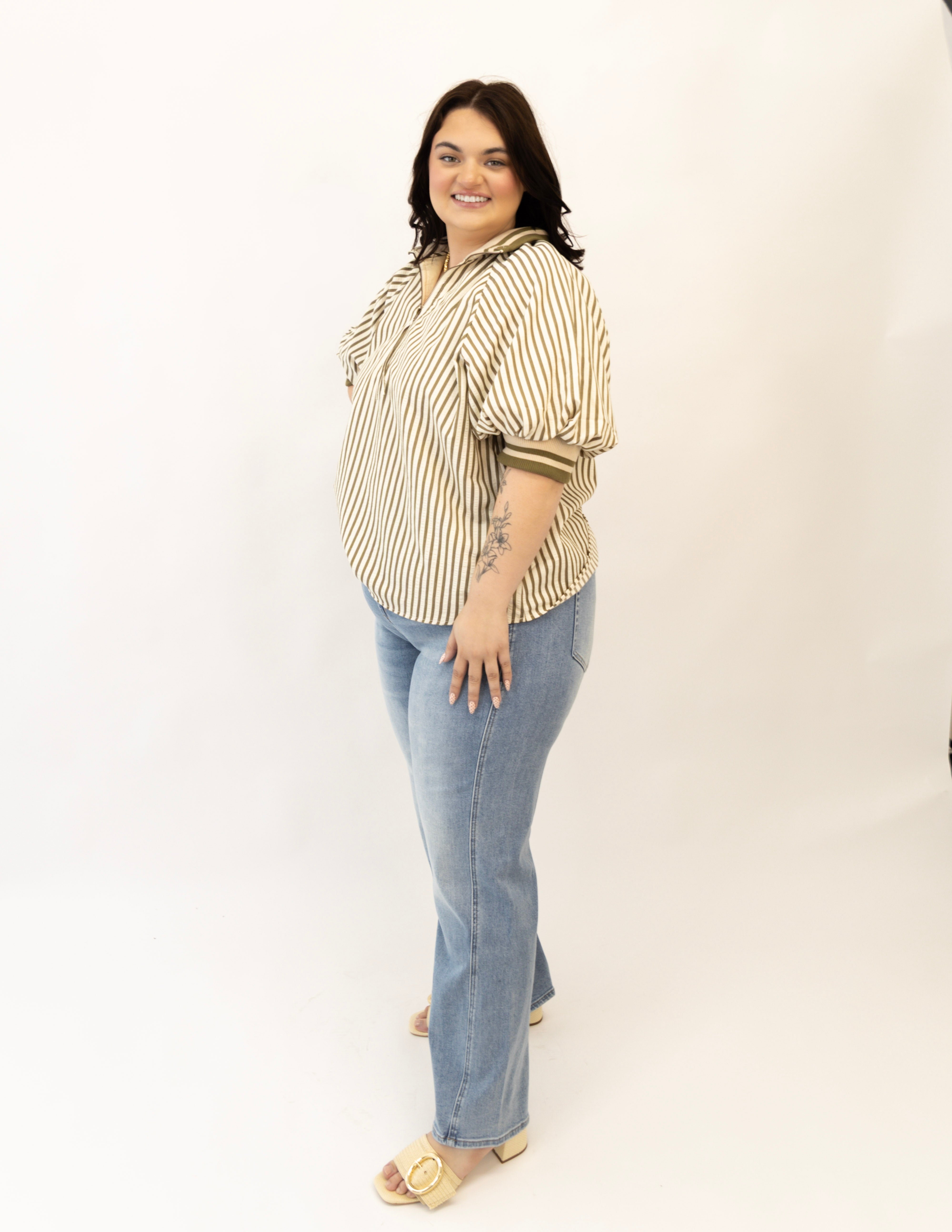 Fall Stroll Striped Top-Plus