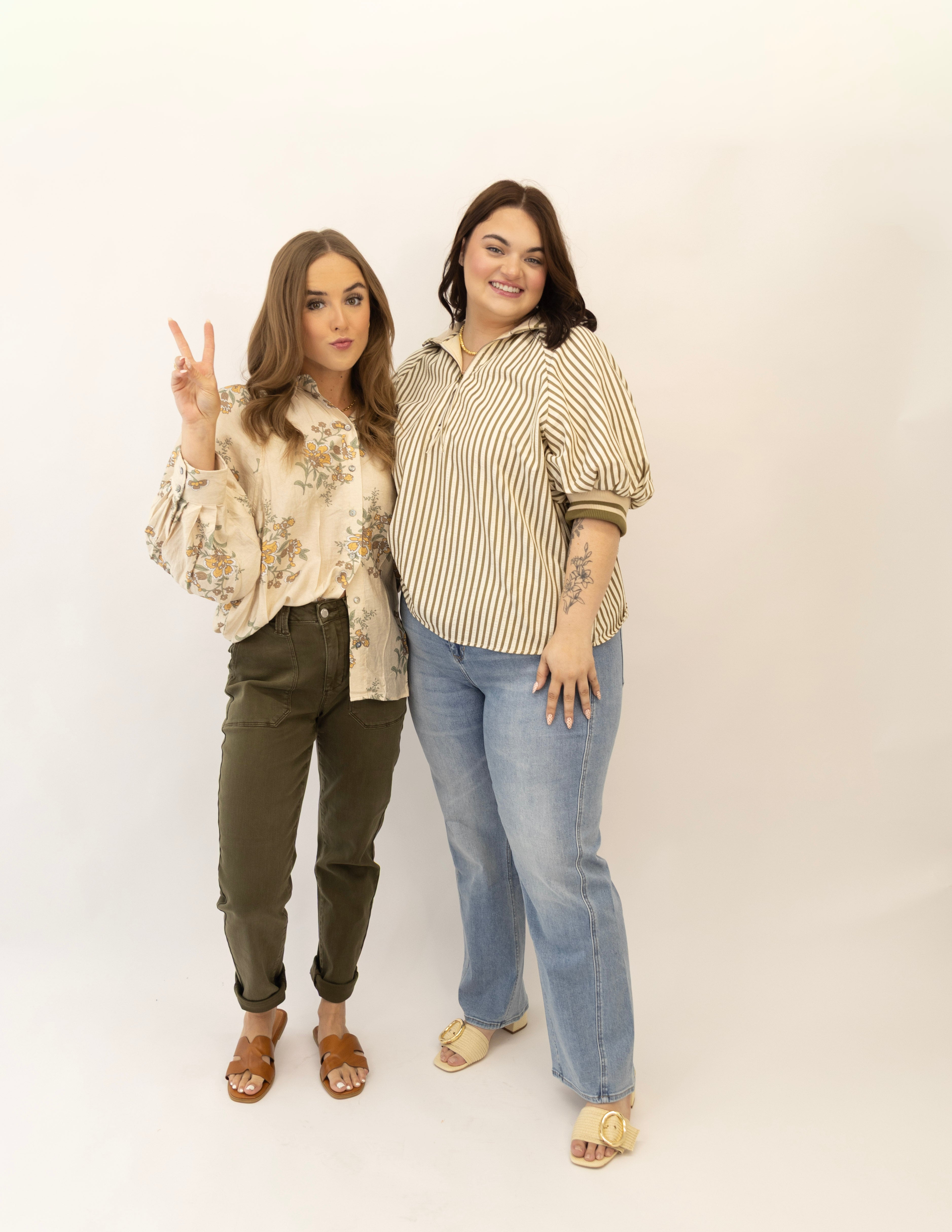 Fall Stroll Striped Top-Plus