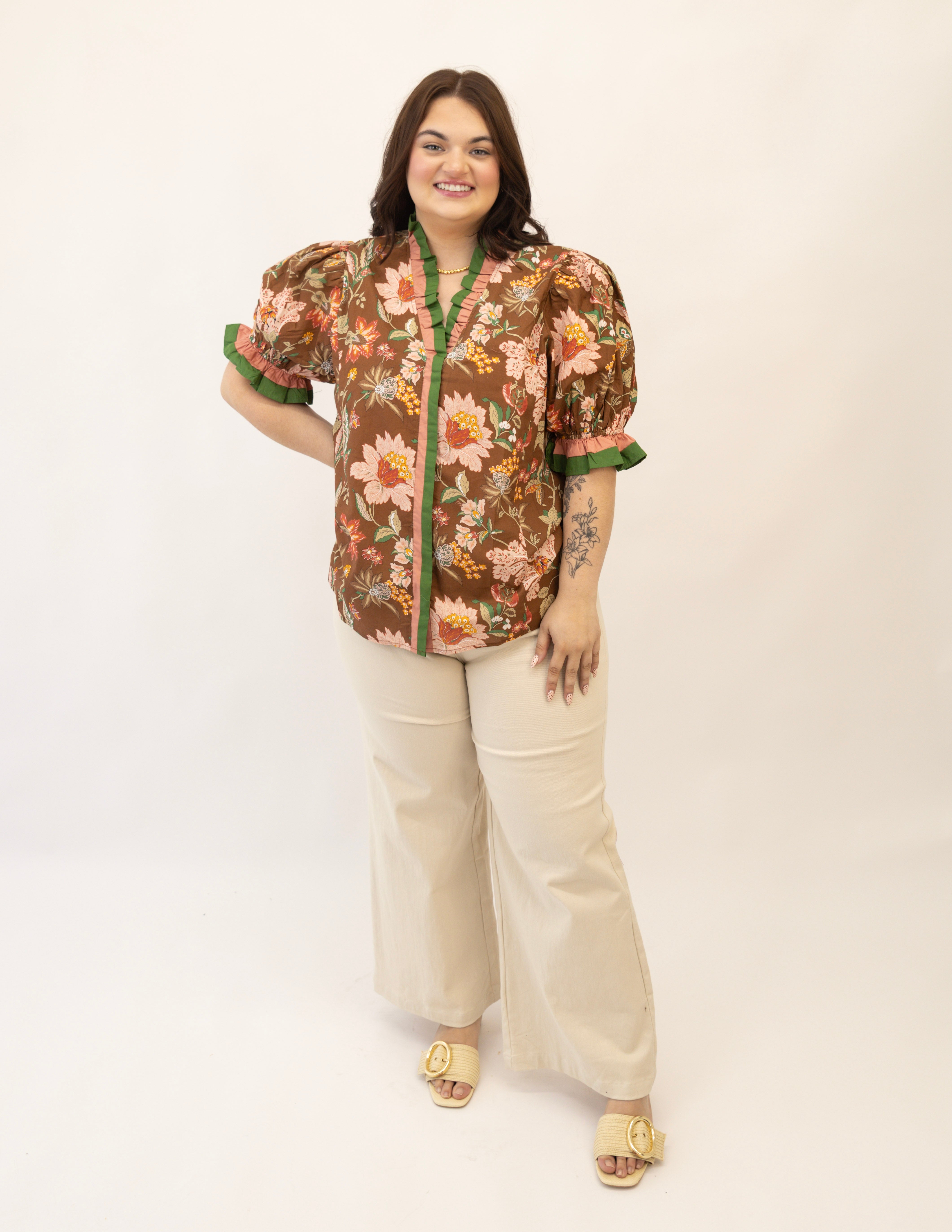 Fall Umber Top-Plus- Brown