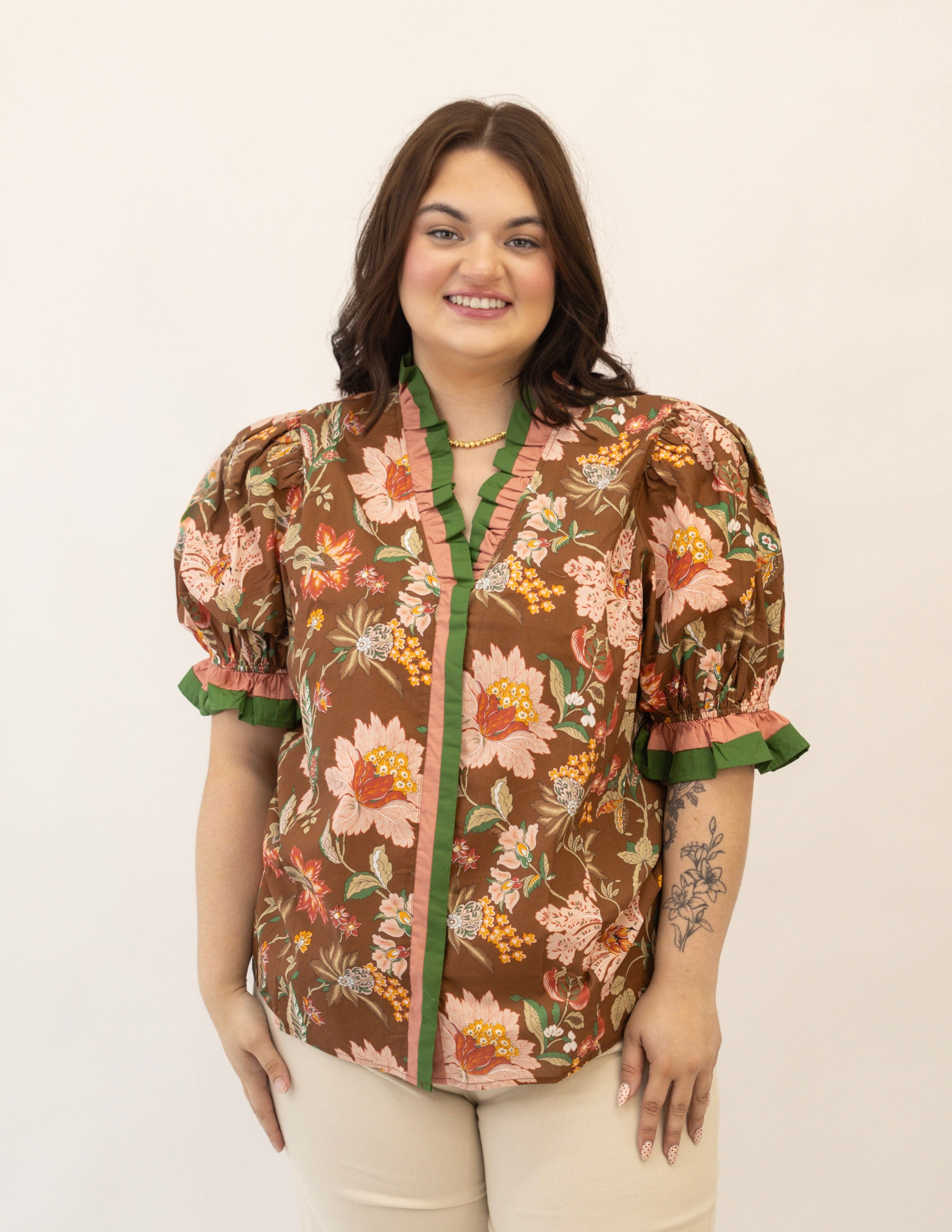 Fall Umber Top-Plus- Brown