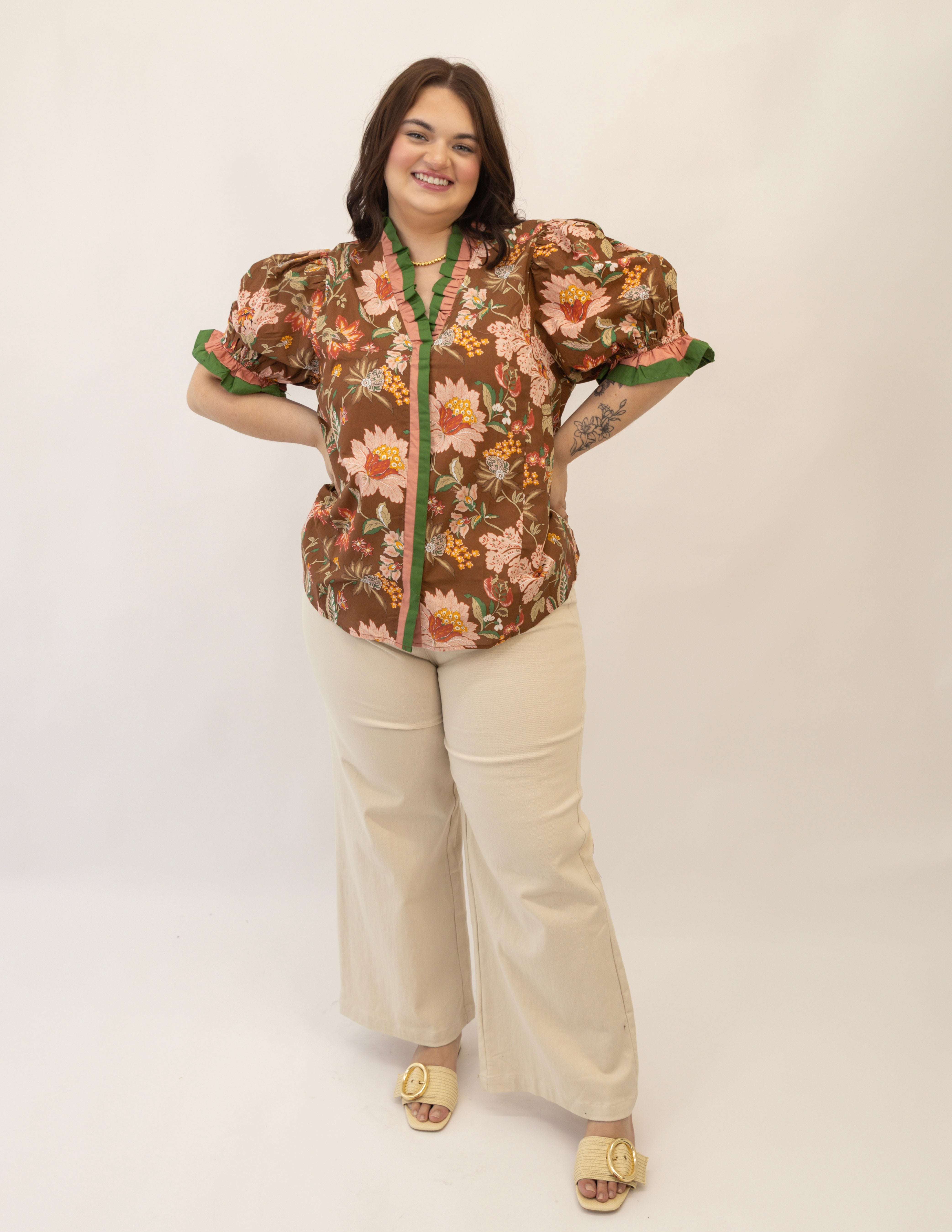 Fall Umber Top-Plus- Brown