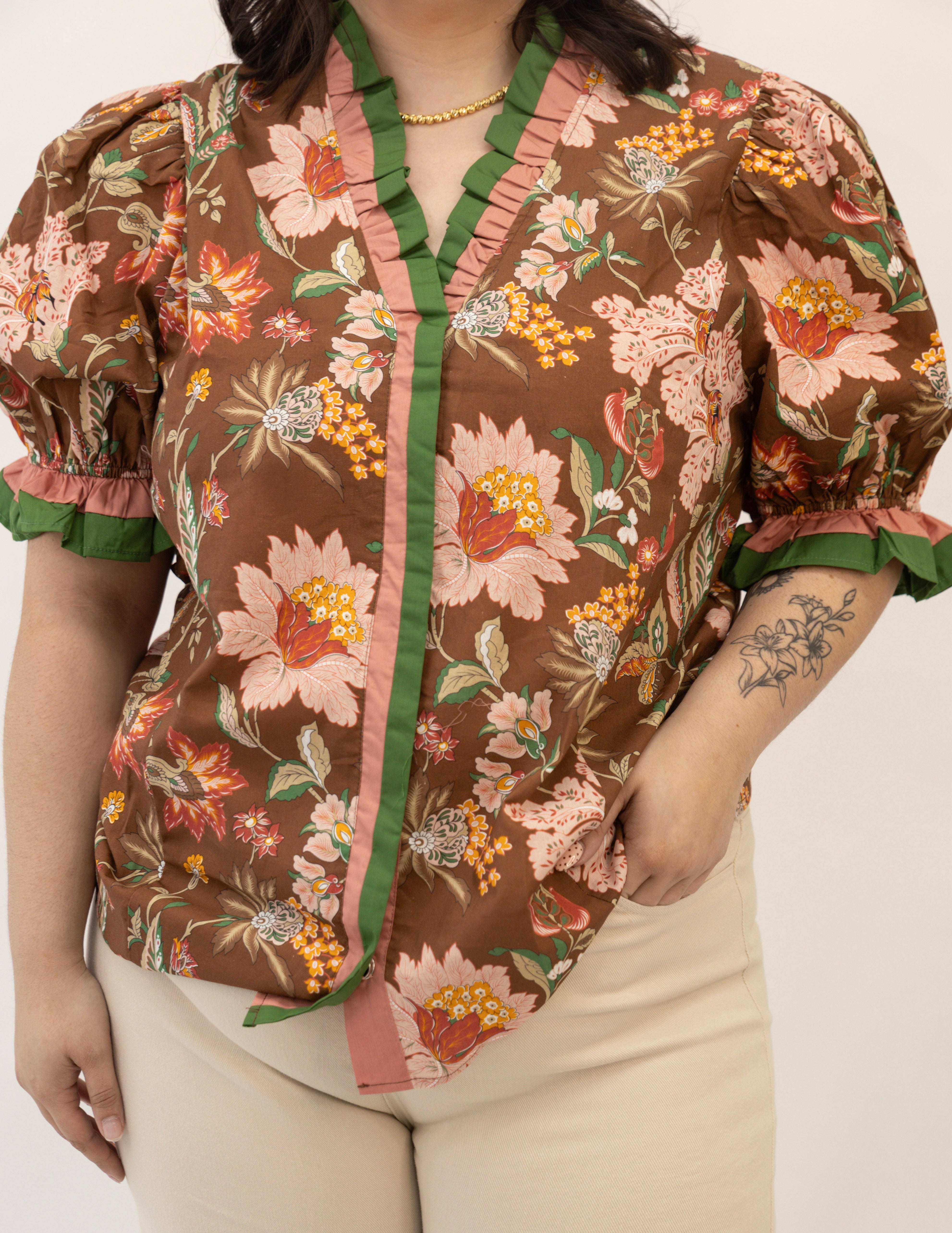 Fall Umber Top-Plus- Brown