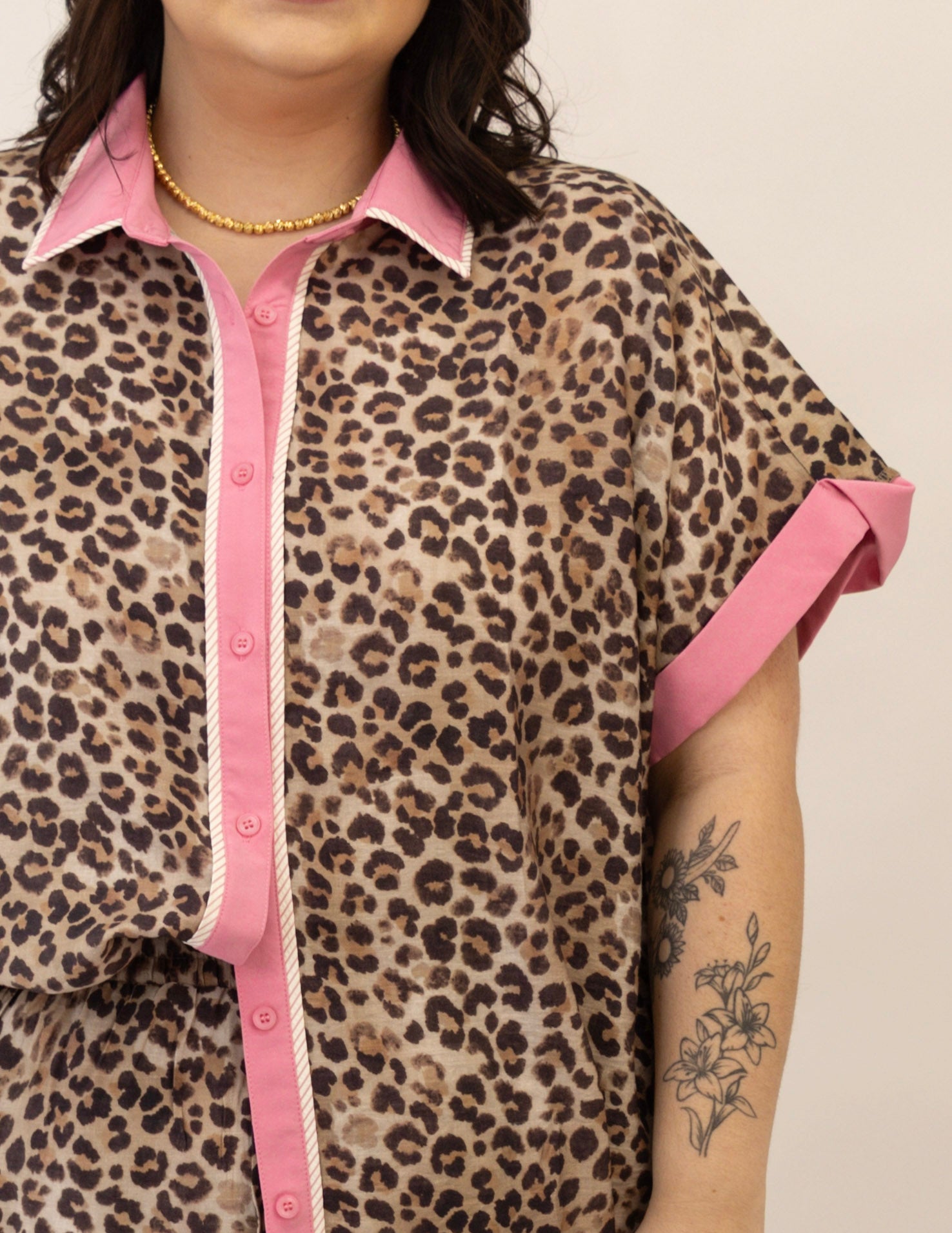 Plus Wild Side Leopard Luxe Top - Pink