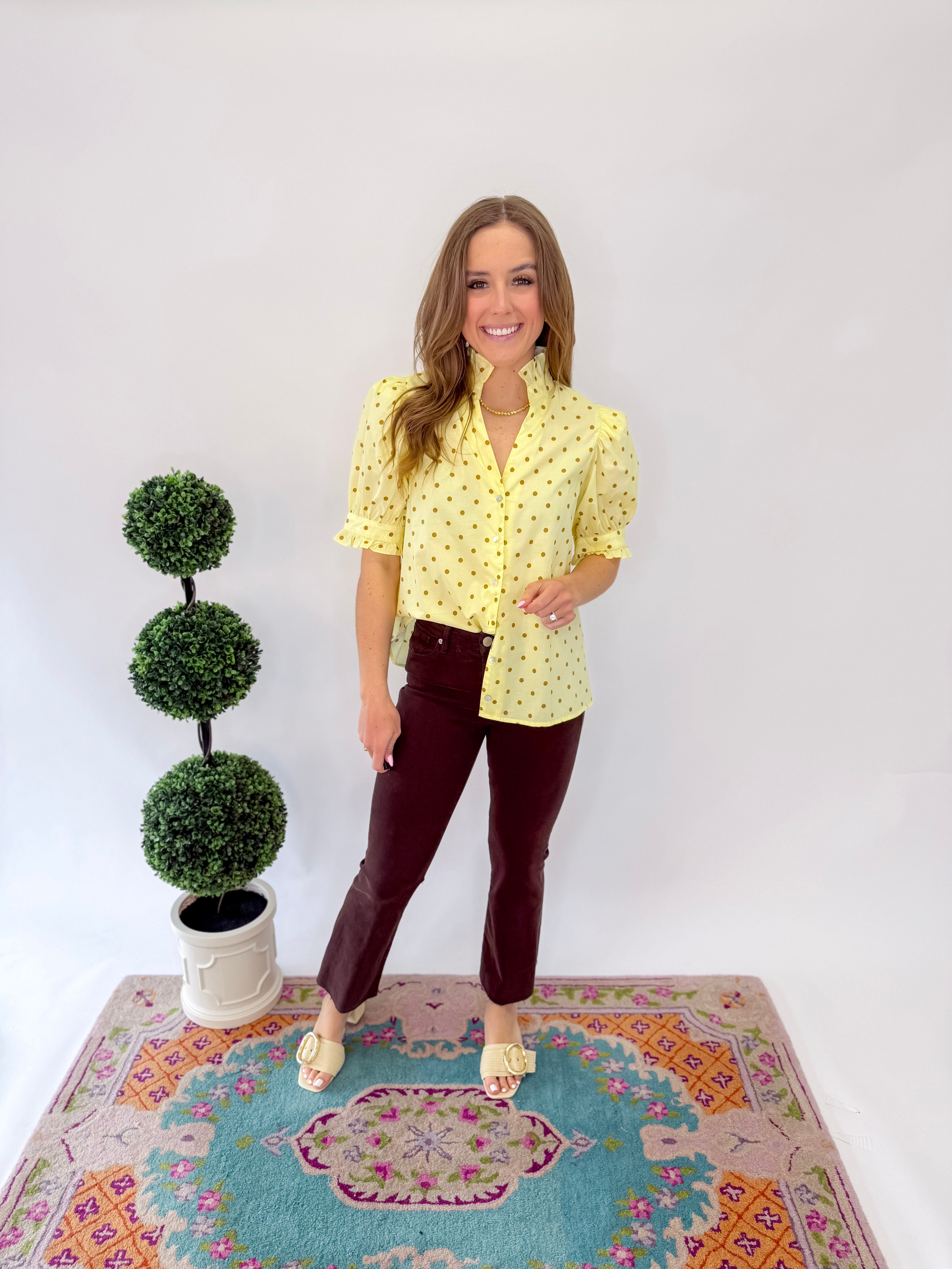 ButterCup Baby Puff Sleeve Blouse - Lemon