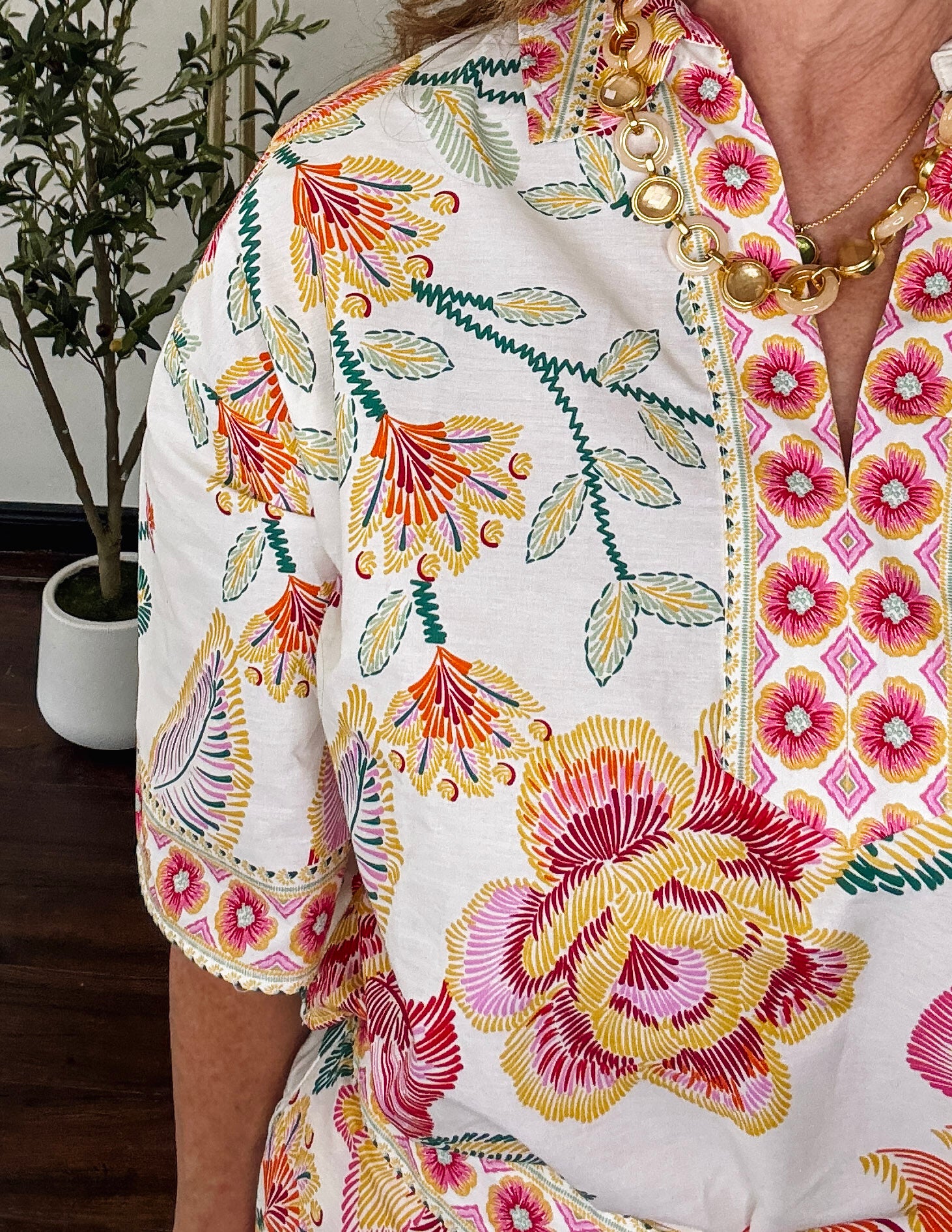 Summer Fun Button Front Top