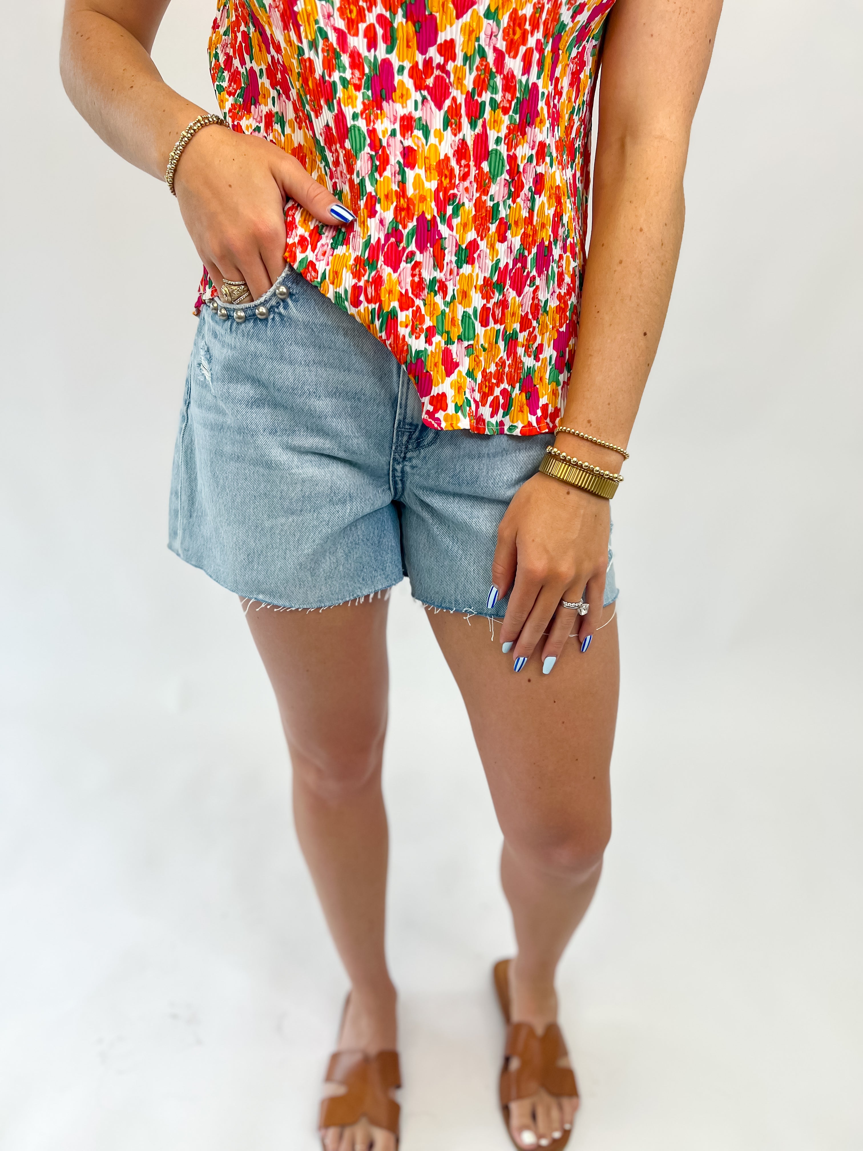 Kayla Denim Stud Shorts