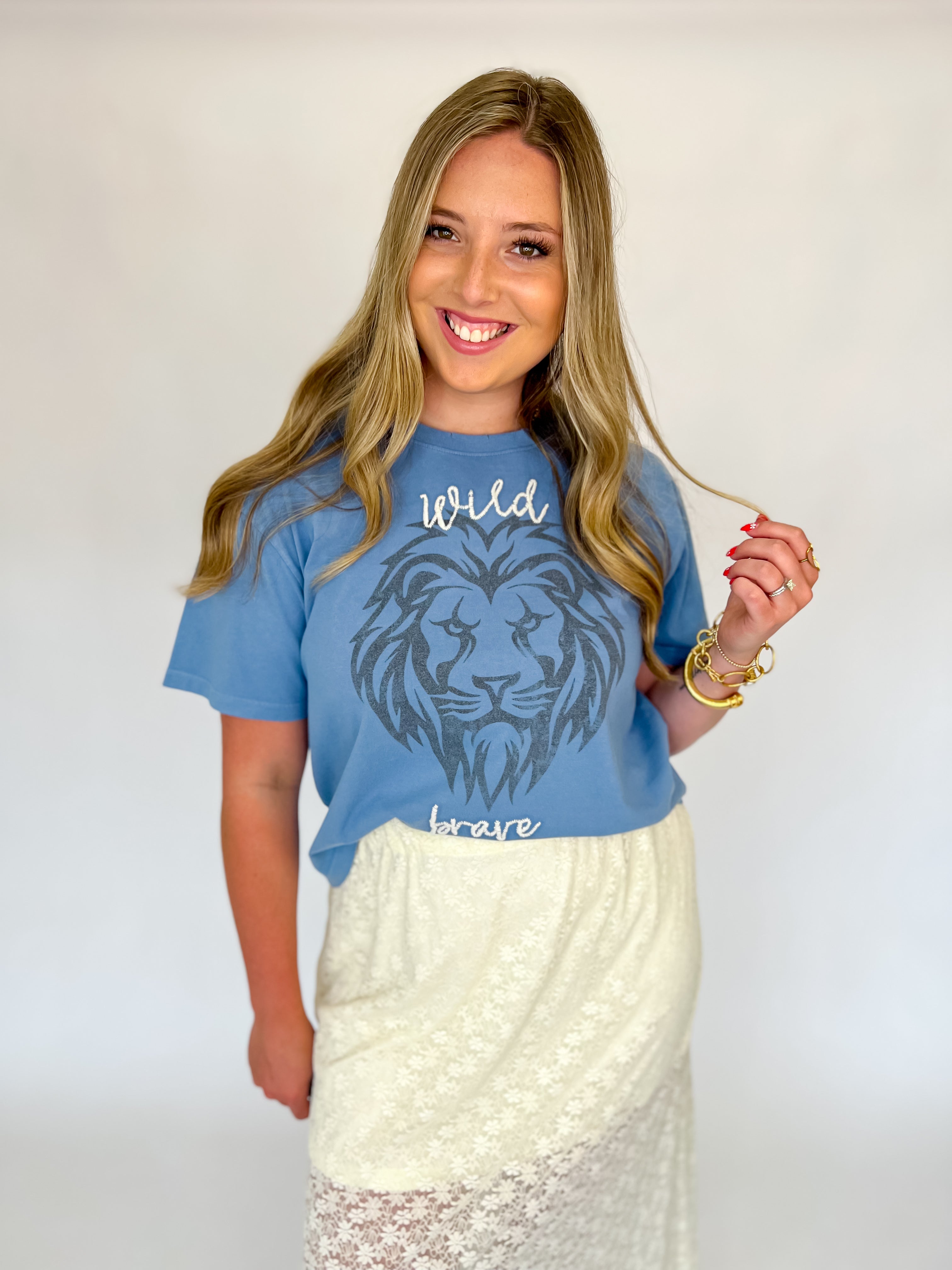 Wild Brave Lion Wide Boy Tee