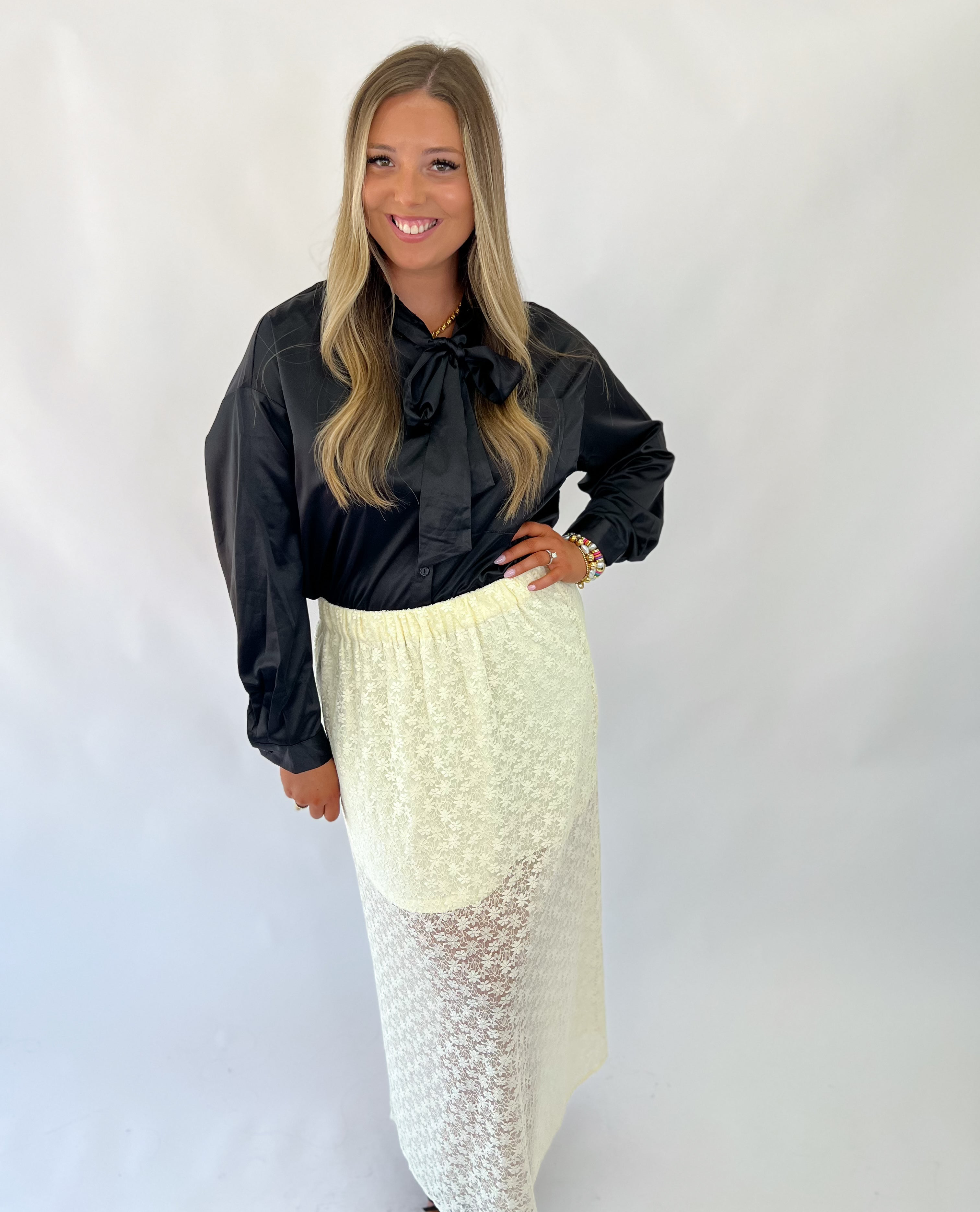 The Bellamy Bow-Tie Blouse - Black