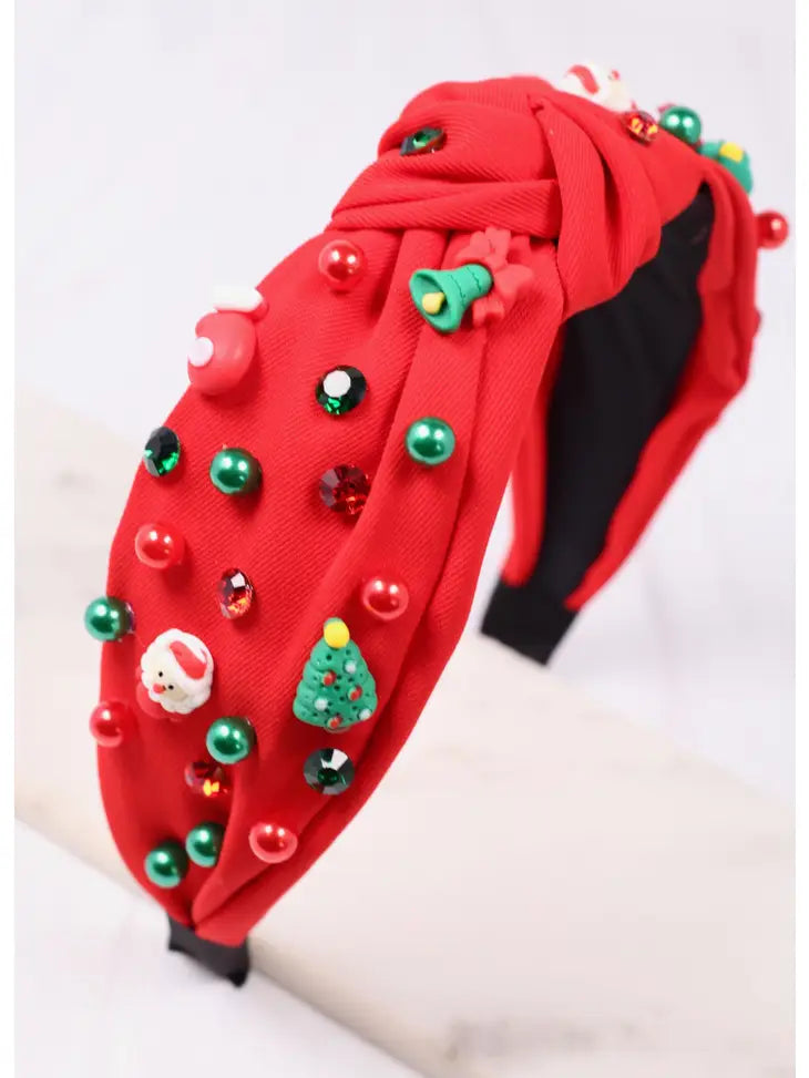 Christmas Charms Headband-Red