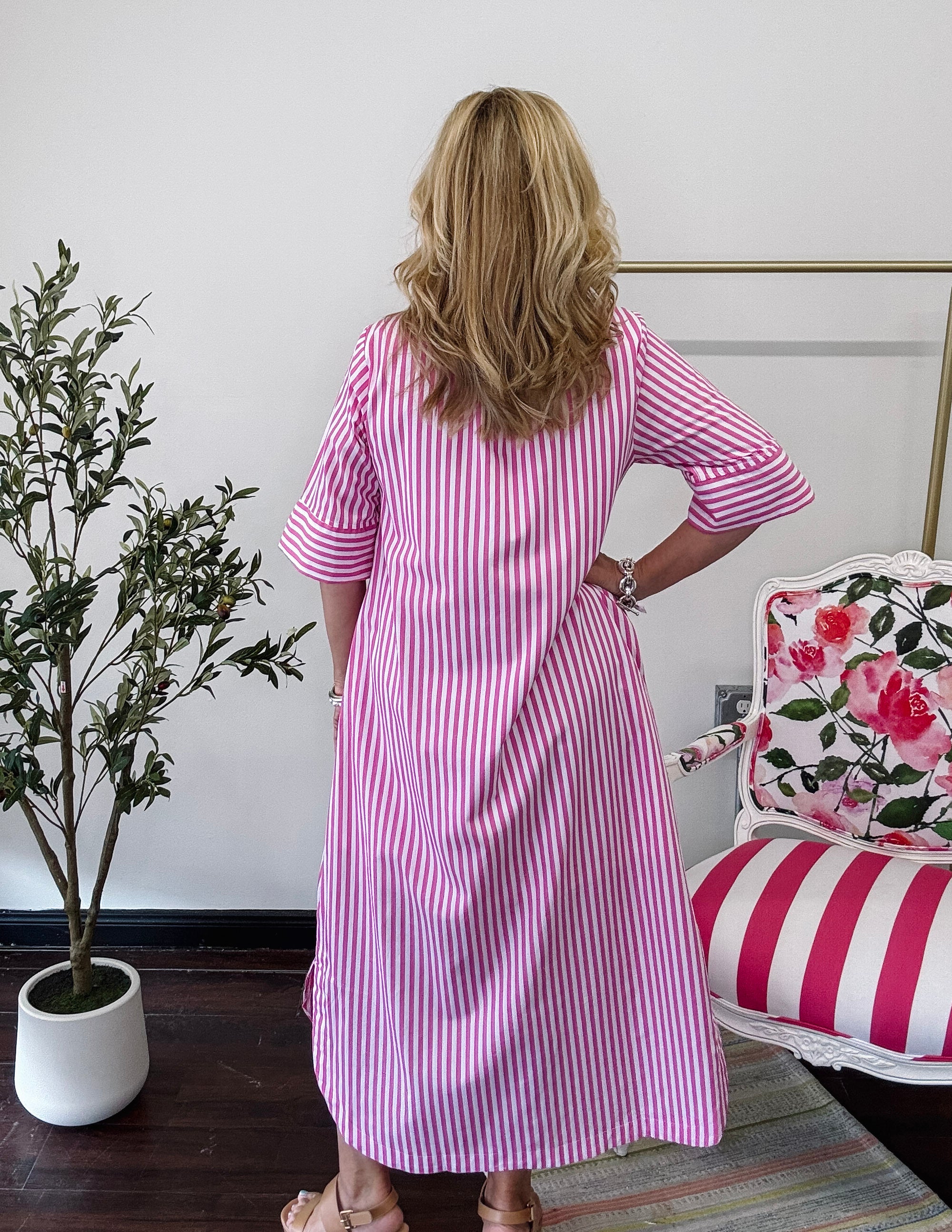 Candy Stripe Button Down Dress