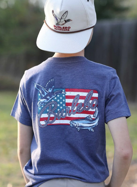 American Flag Patch-Youth Tee