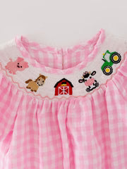 Farm Pink Girls Romper