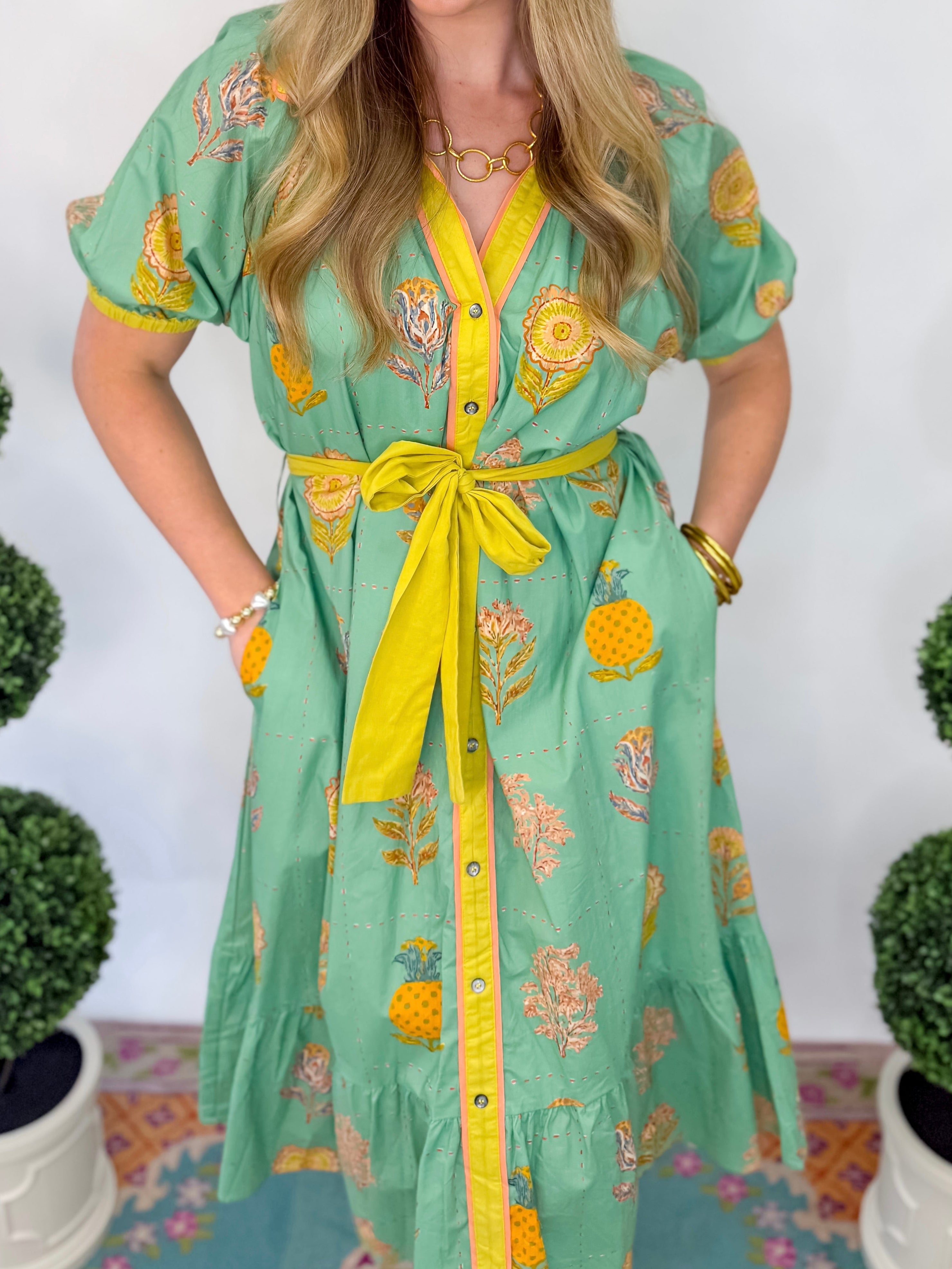 In The Garden Midi Dress - Mint Green