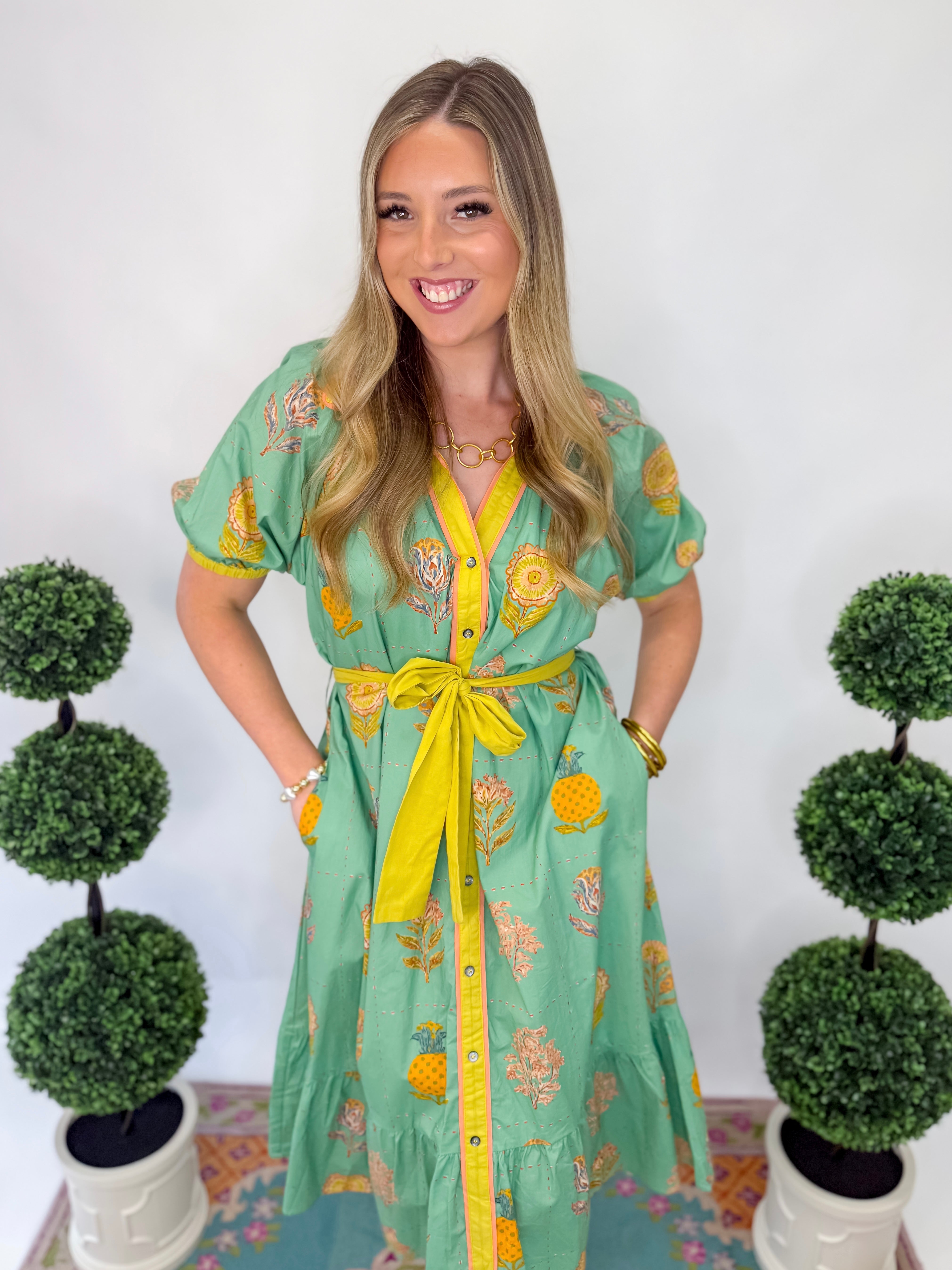 In The Garden Midi Dress - Mint Green