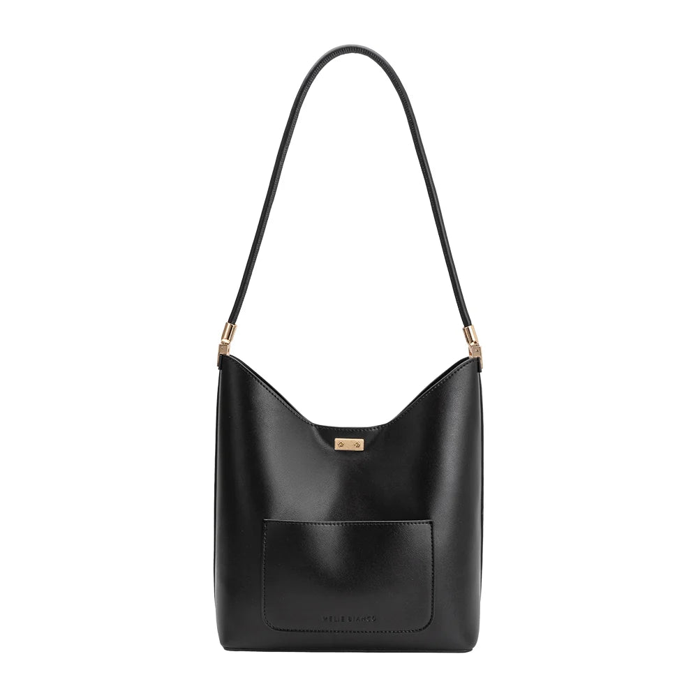 Billie Vegan Leather Tote Bag-Black