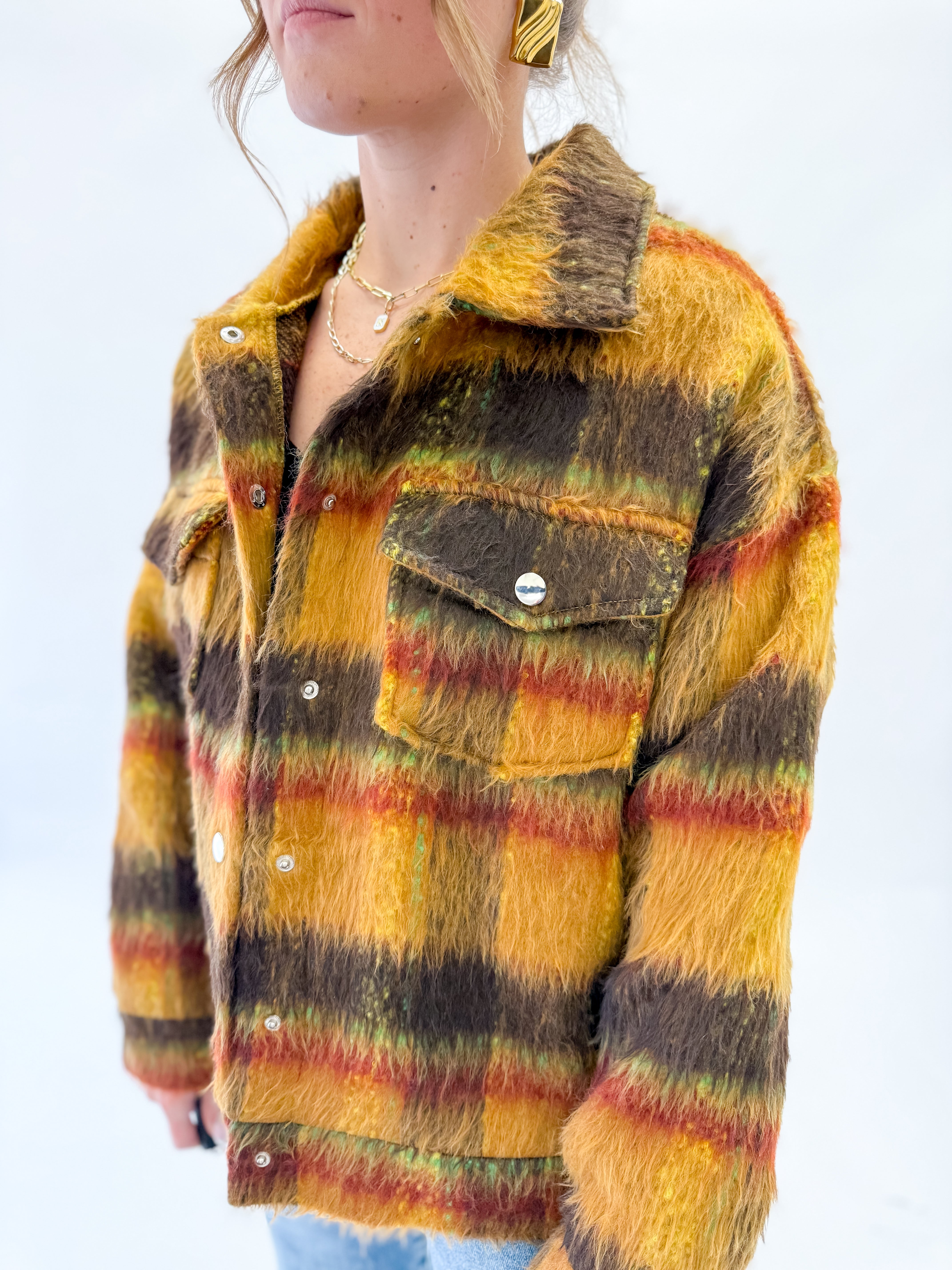 Darcey Space Dye Front Snap Shacket