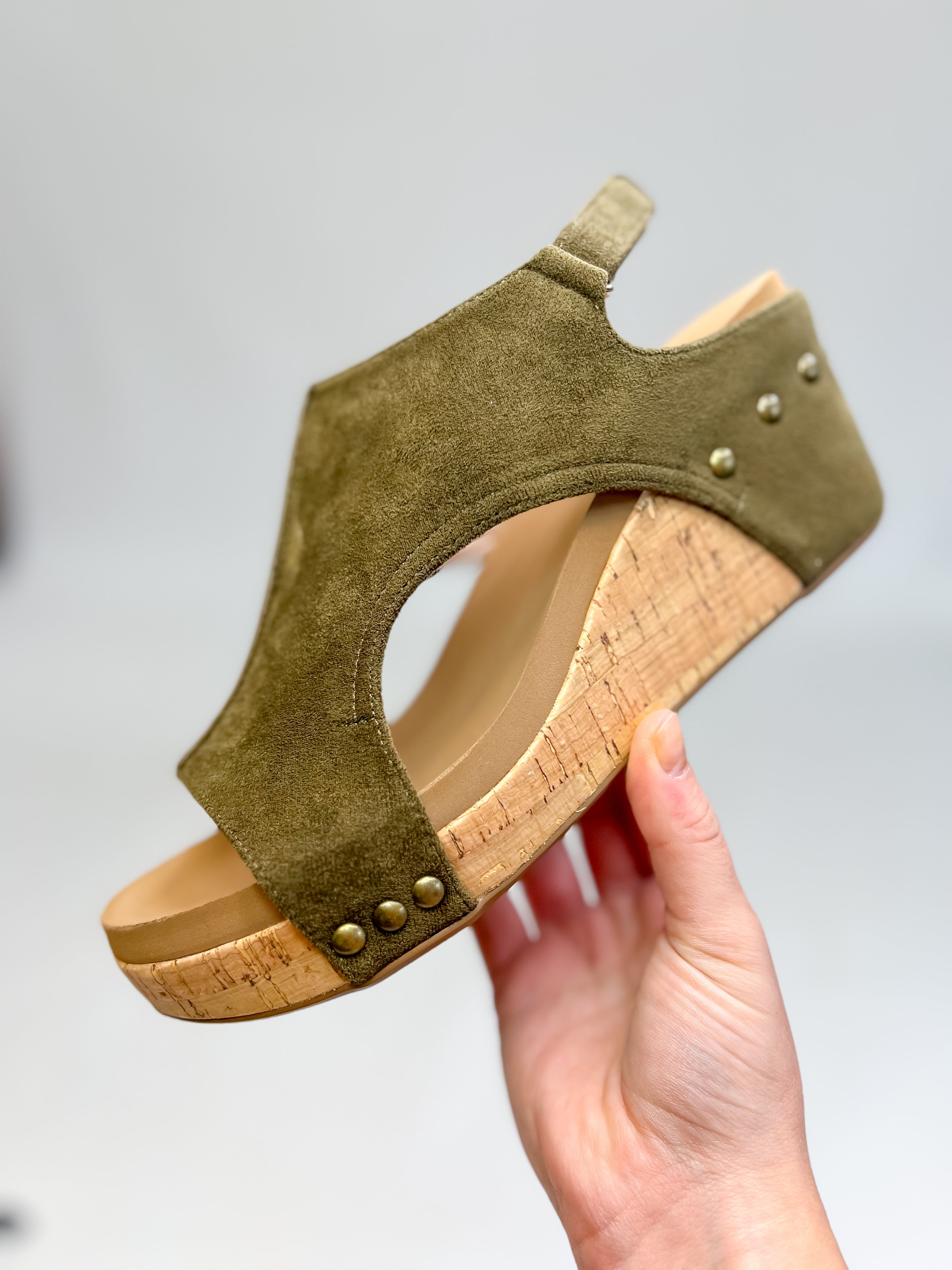 [Corky's] Carley - Khaki Faux Suede