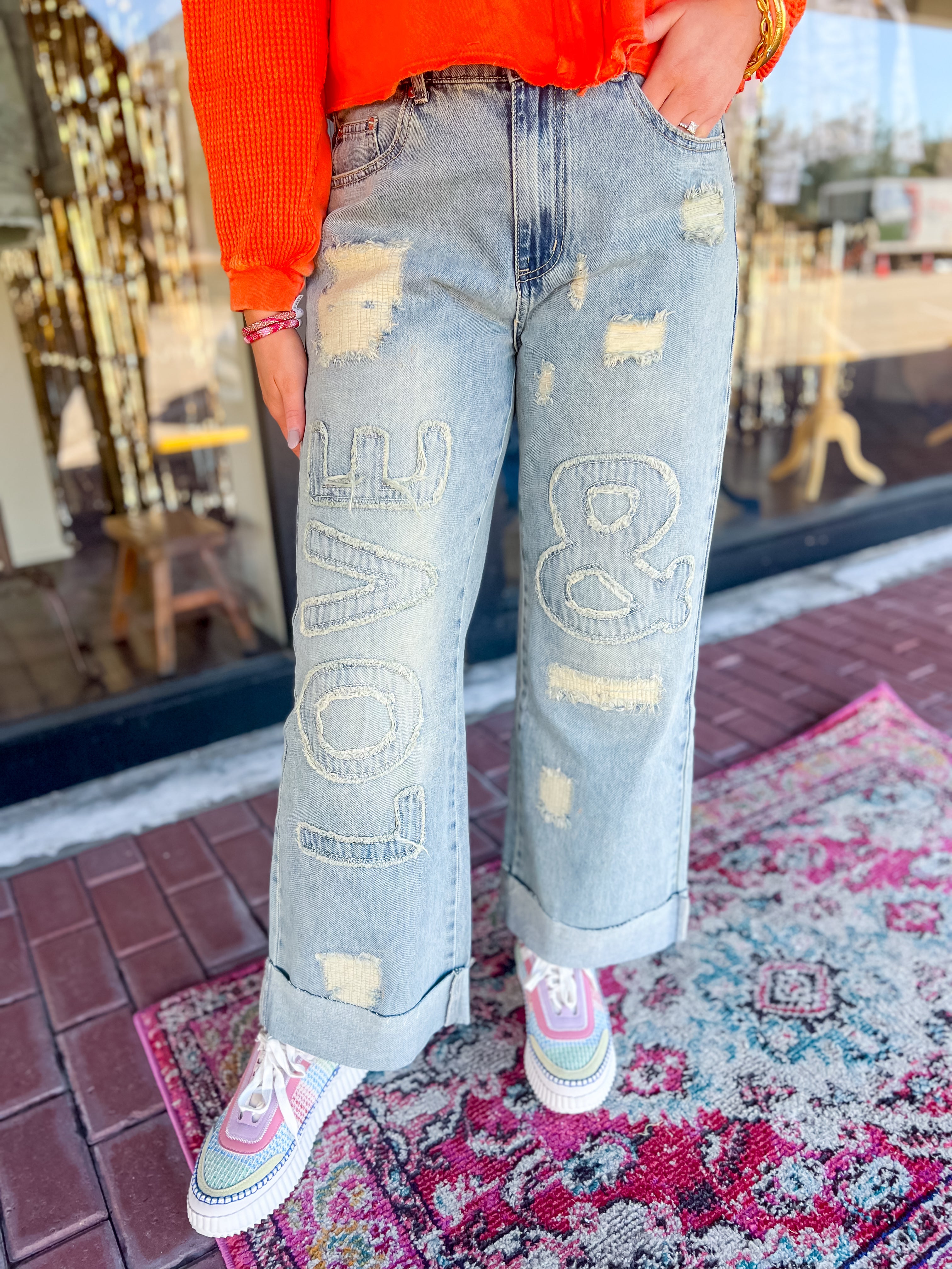 Love & Washed Patch Denim