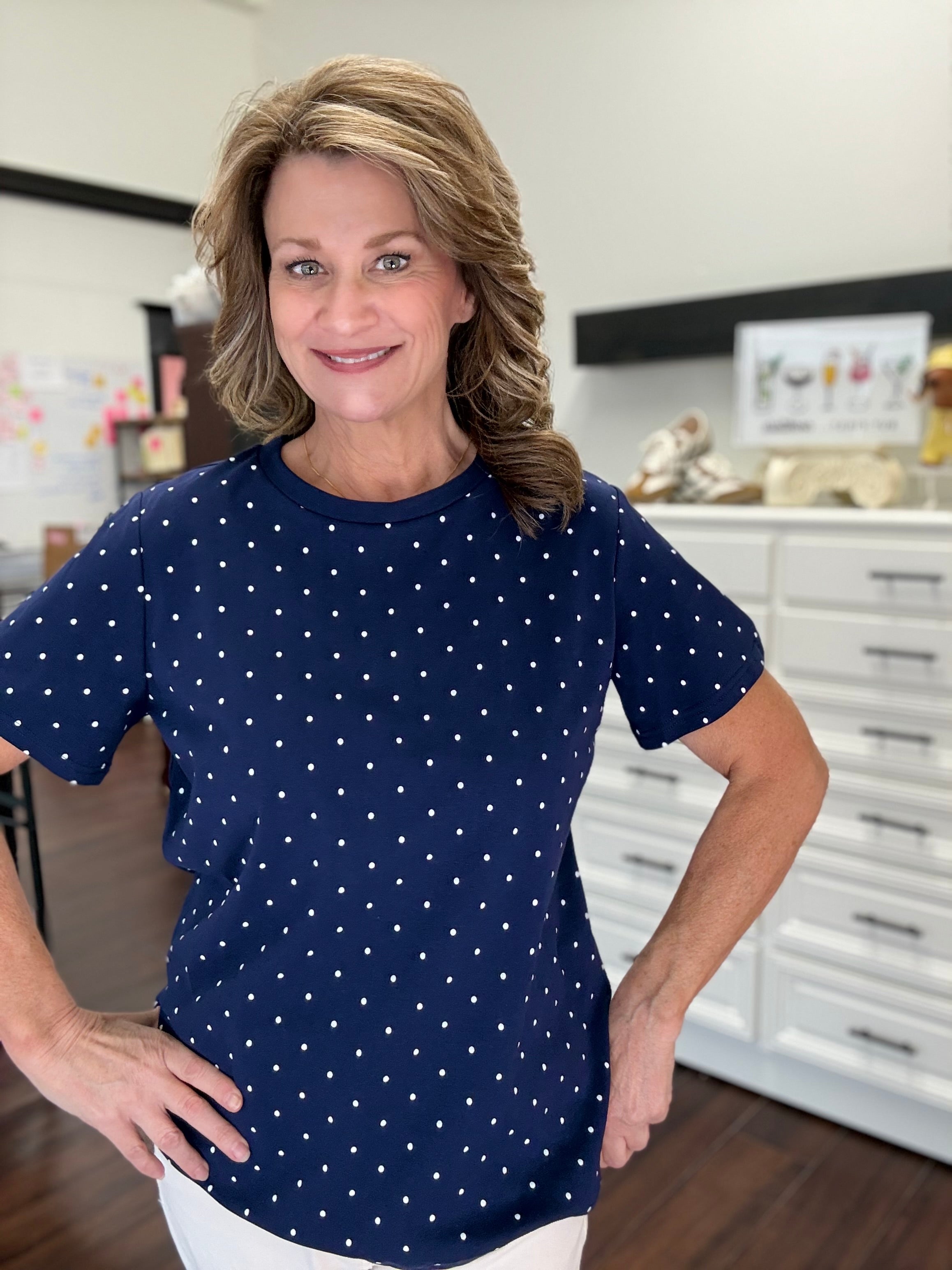 Perfect Polka Dot Navy Tee