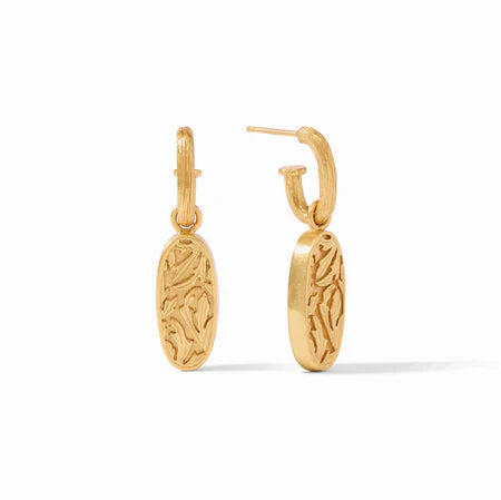 {Julie Vos} Ivy Hoop & Charm Earring-Gold-Obsidian Black