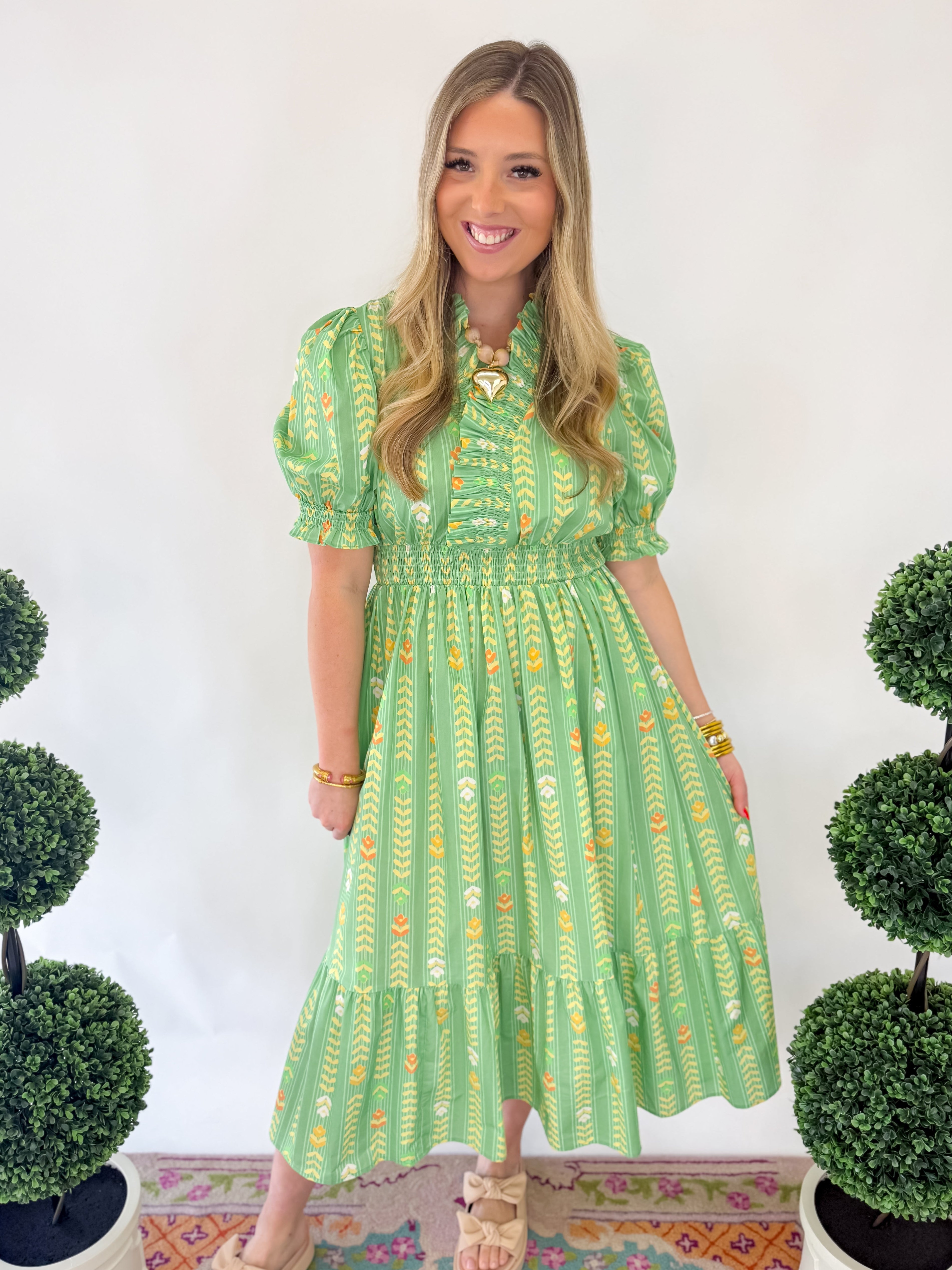 Isla Tiered Midi Dress - Sage