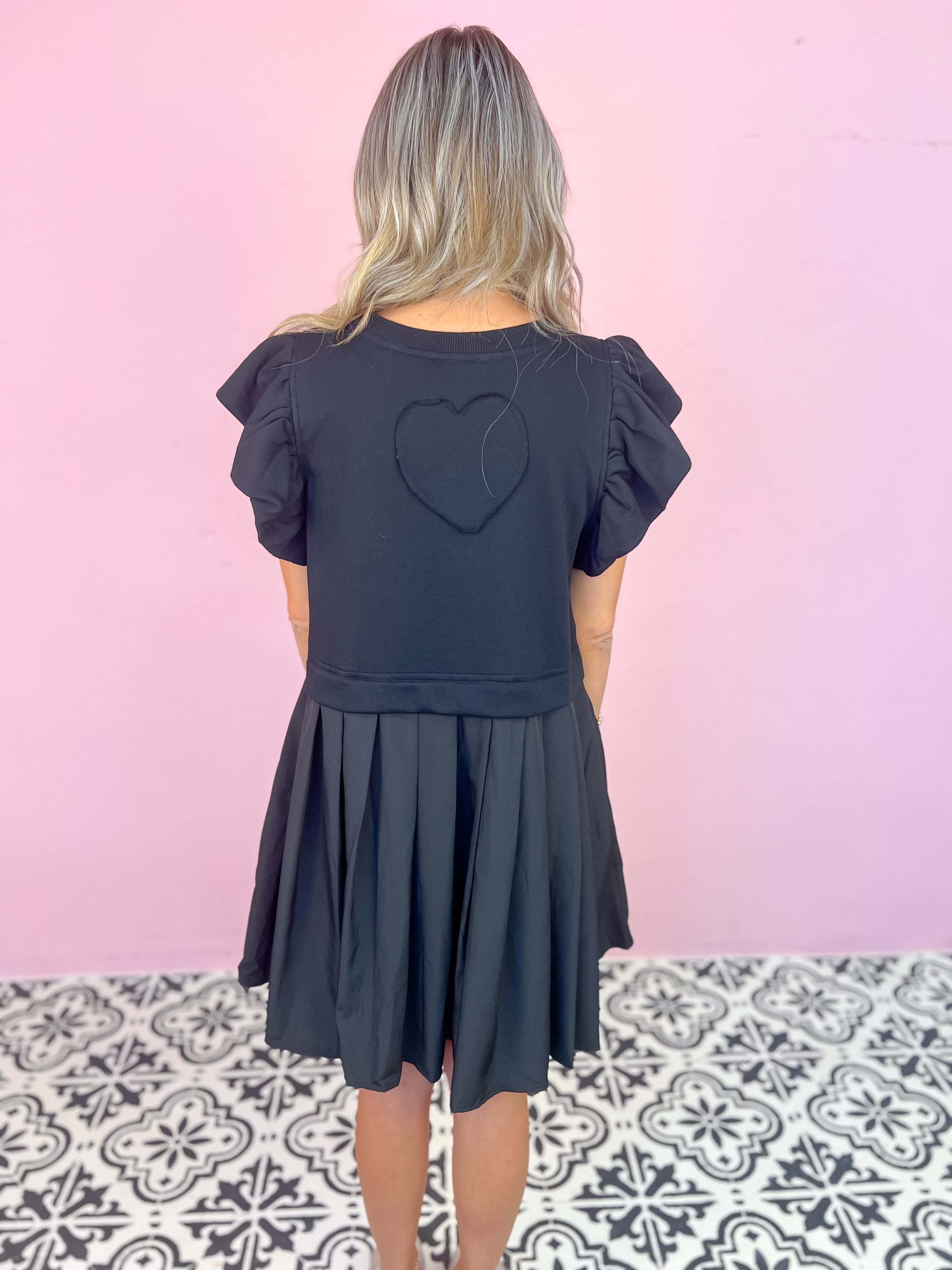 Sweet Black Twofer Mini Dress