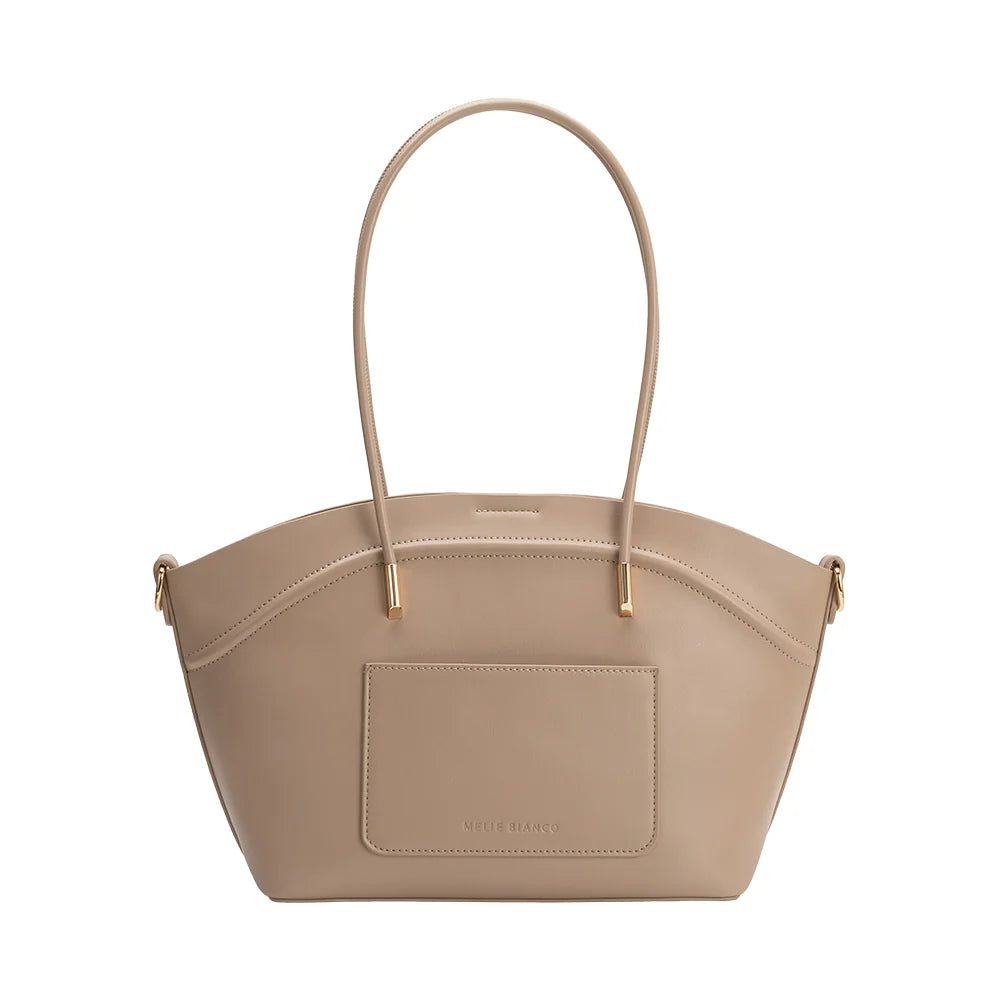 Hazel Vegan Leather Tote Bag-Nude