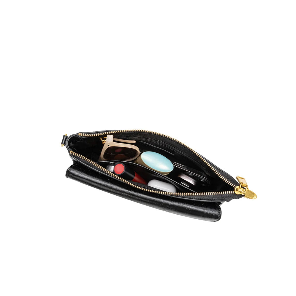 Aria Vegan Leather Shoulder Bag-Espresso