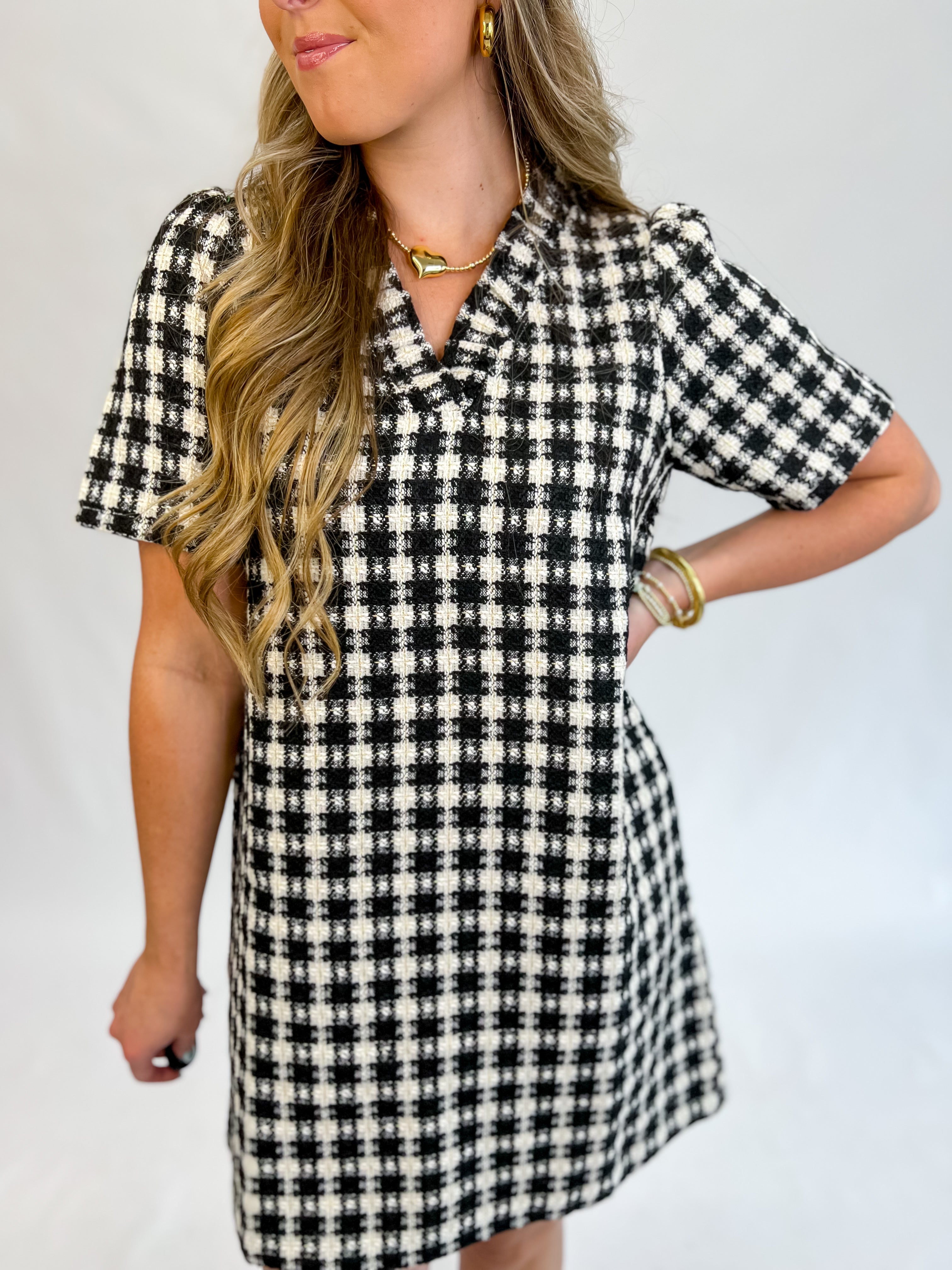 Timeless Plaid Tweed Dress