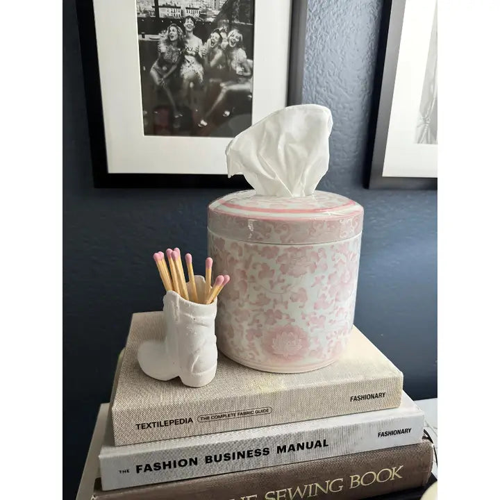 The Rosie Tissue Vessel - Pink & White Floral