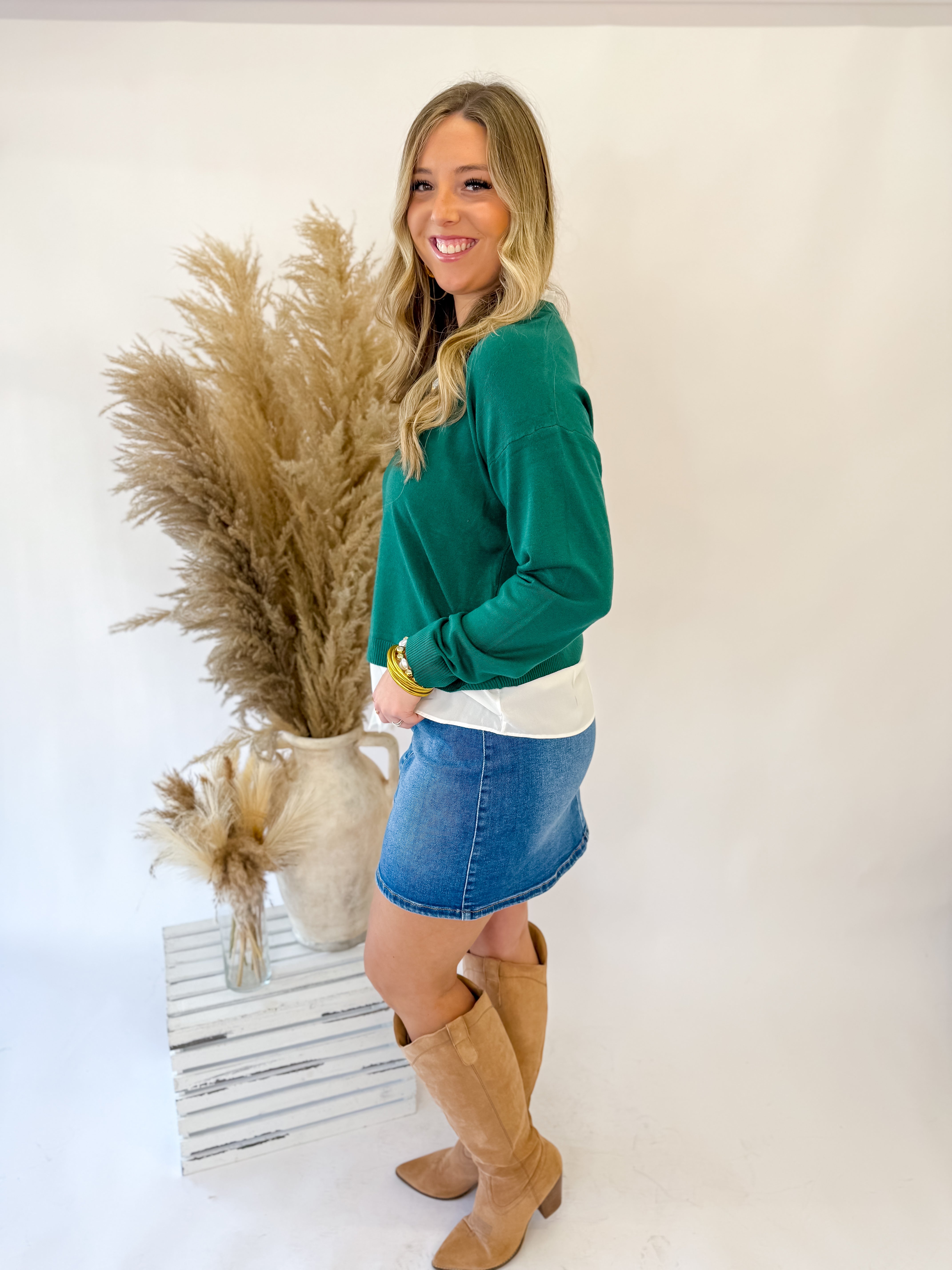 The Harmony Top- Pine Green