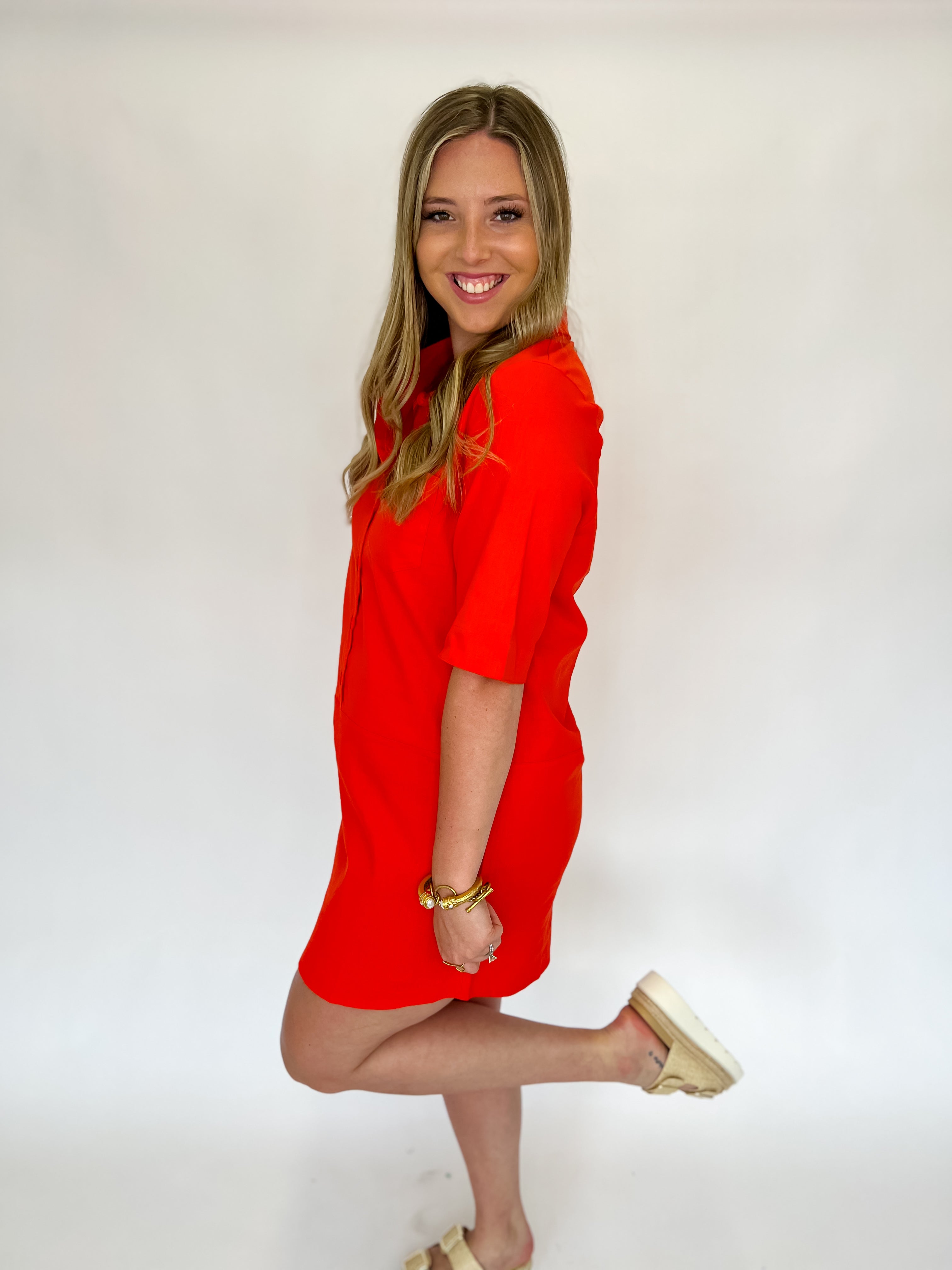 [THML] Simply Chic Dress - Orange