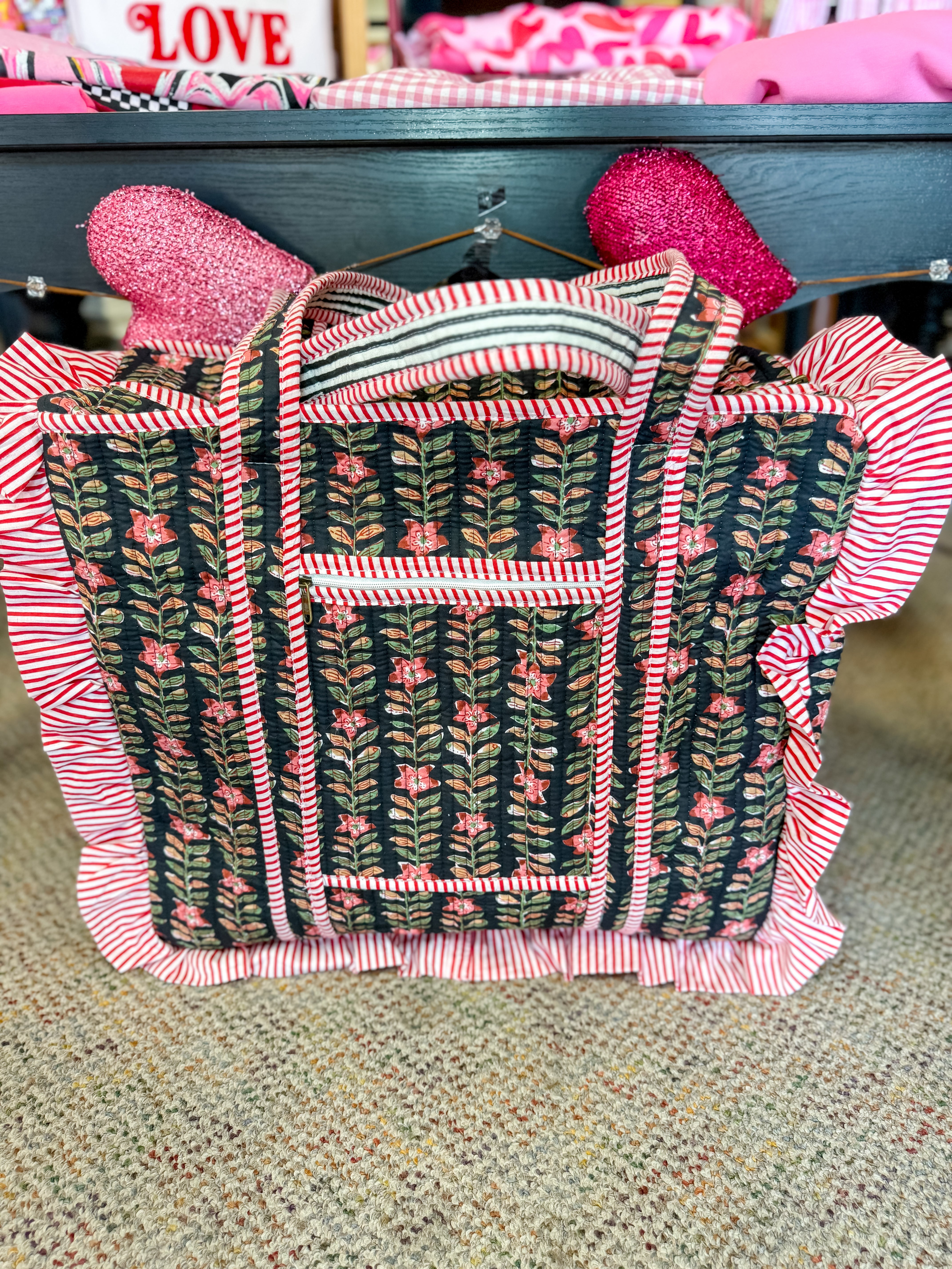 Frill and Bloom Quilted Tote Bag