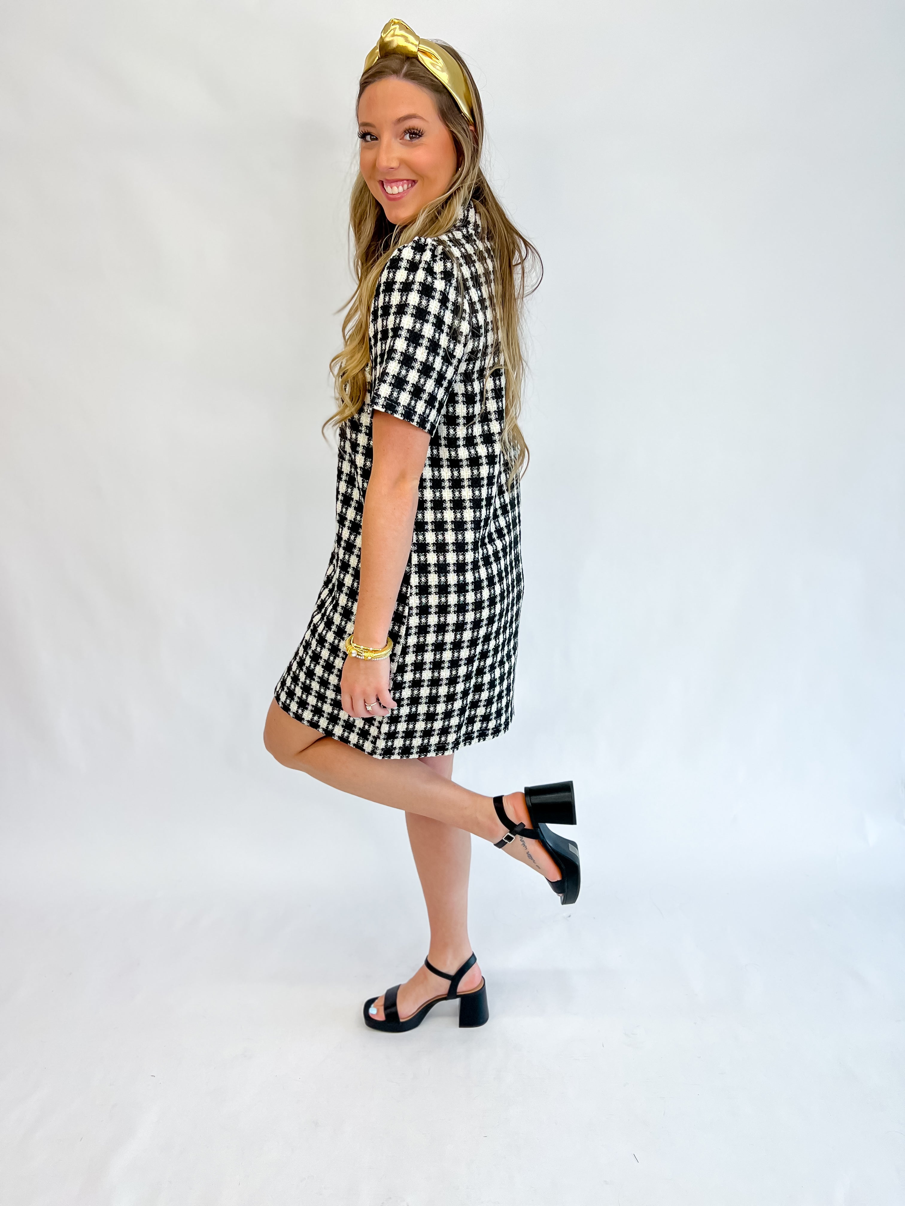 Timeless Plaid Tweed Dress