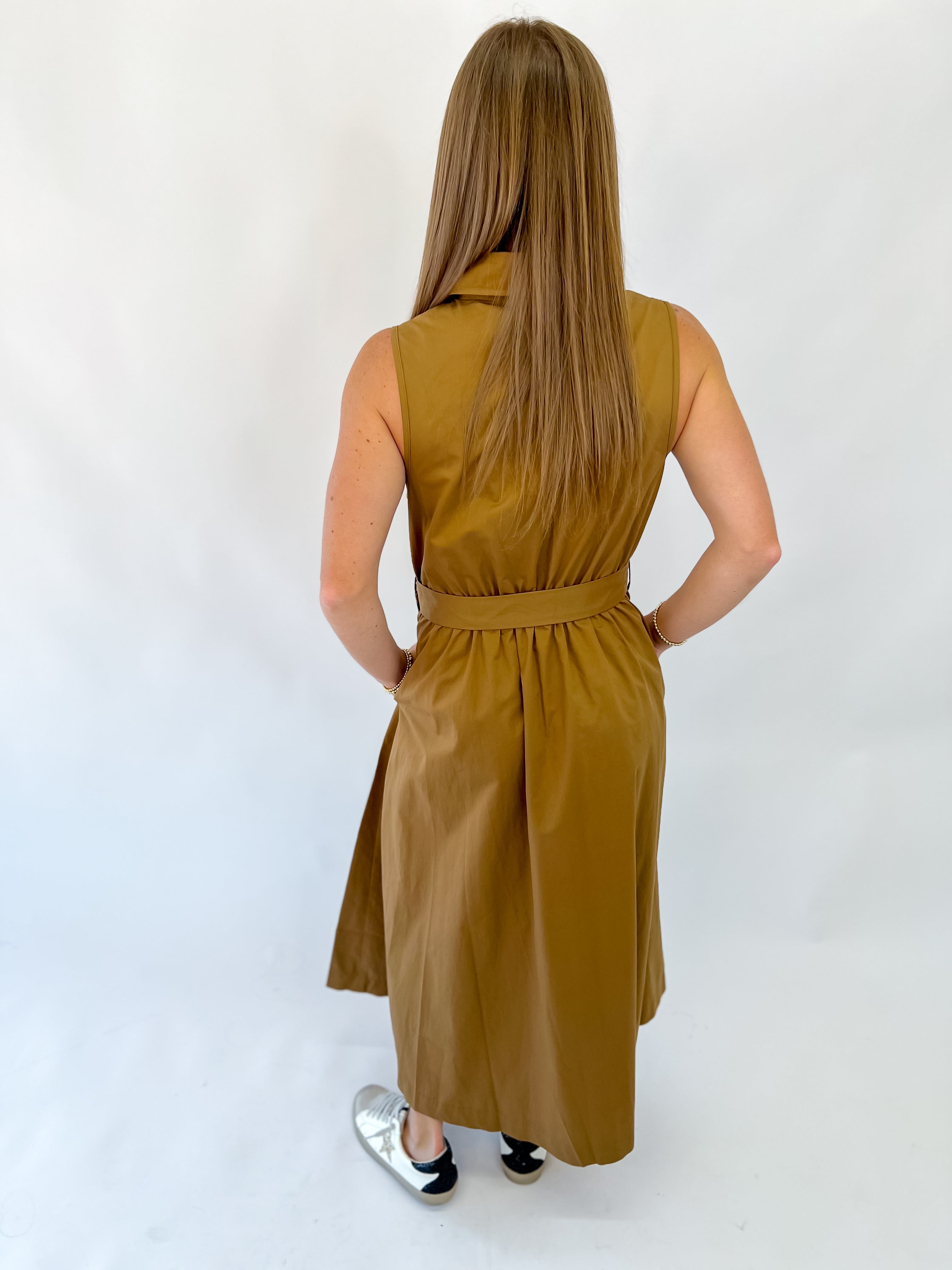 Fall Style Midi Dress-Light Brown